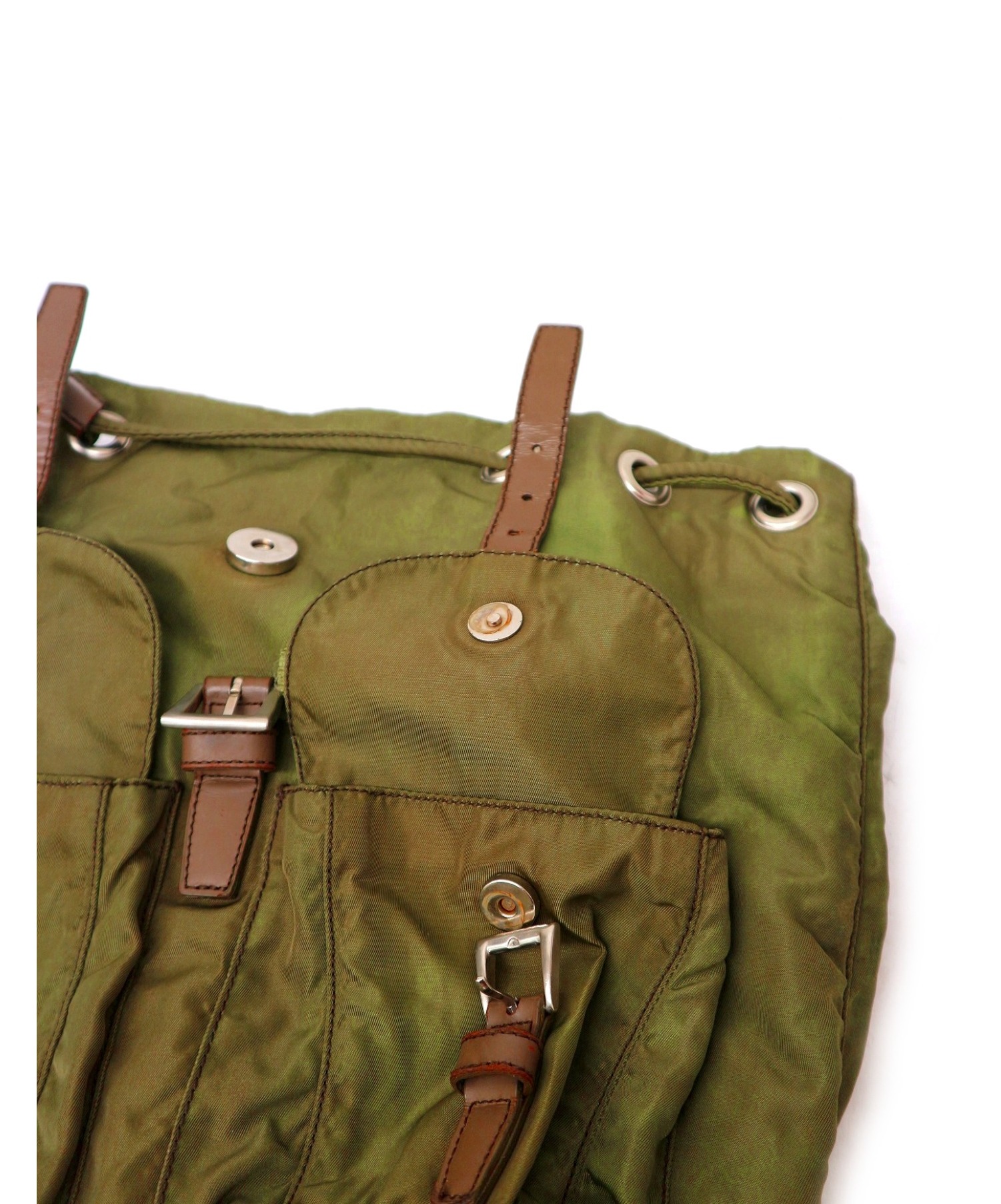 中古・古着通販】PRADA (プラダ) ナイロンリュック グリーン