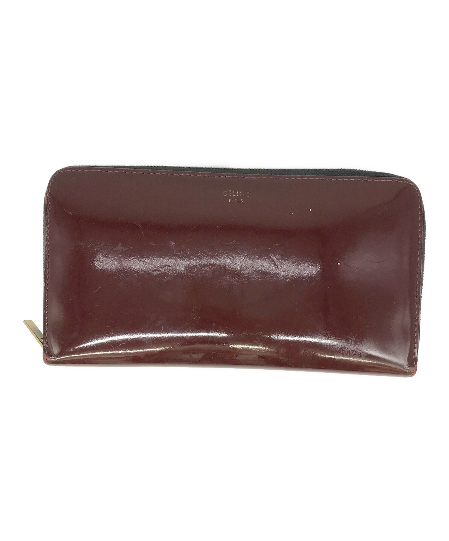 中古・古着通販】CELINE (セリーヌ) エナメル長財布 ボルドー 