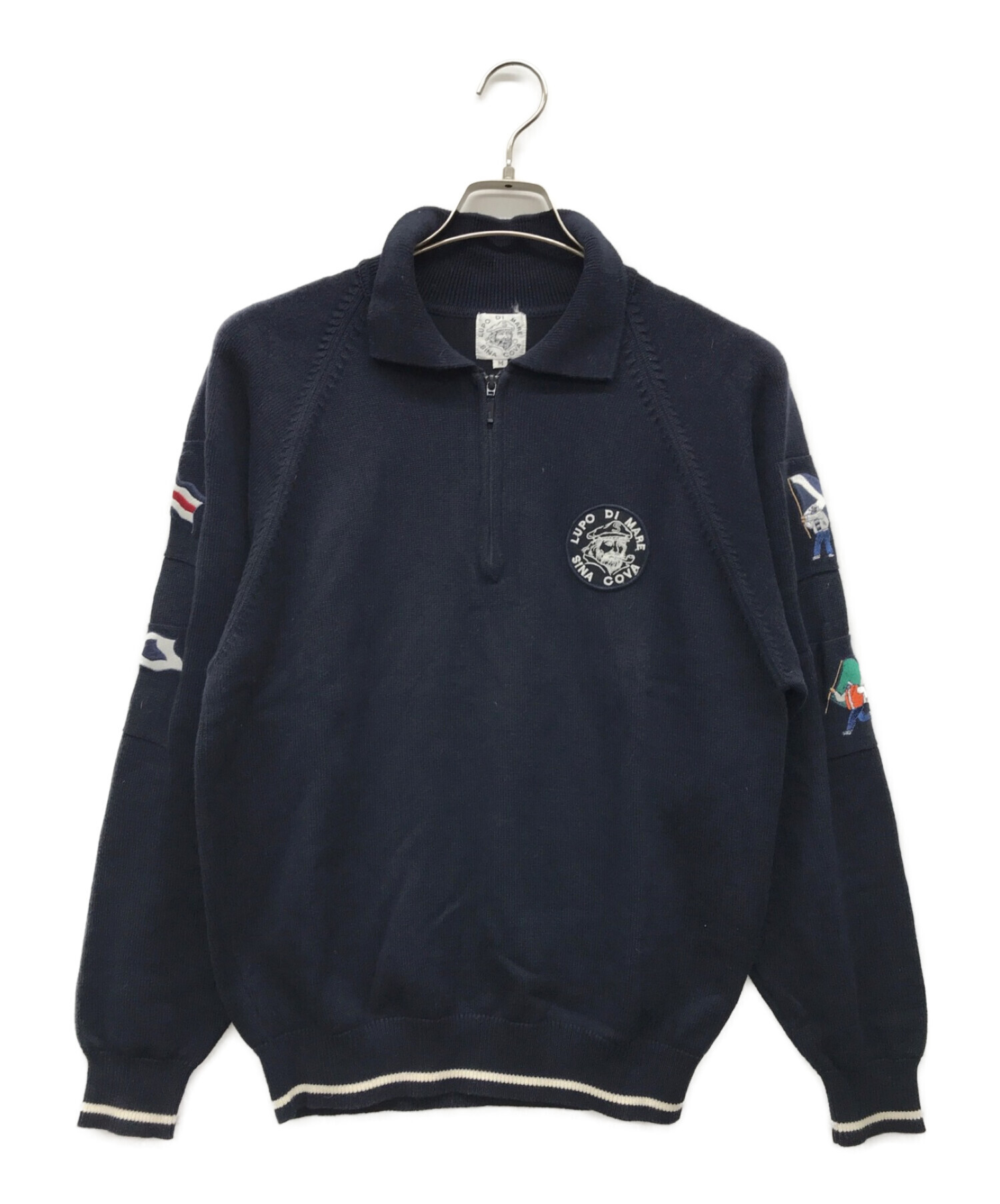 中古・古着通販】sinacova (シナコバ) ハーフジップニット ネイビー