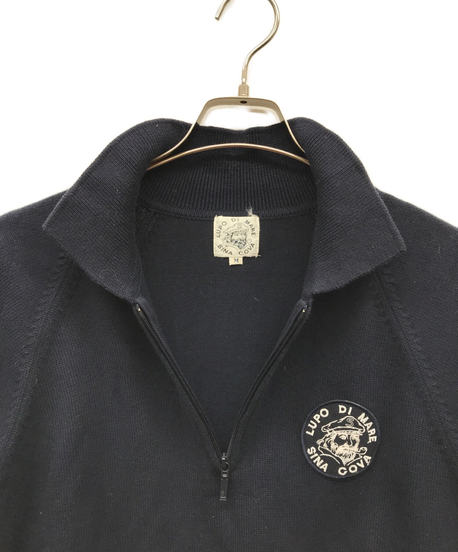 中古・古着通販】sinacova (シナコバ) ハーフジップニット ネイビー