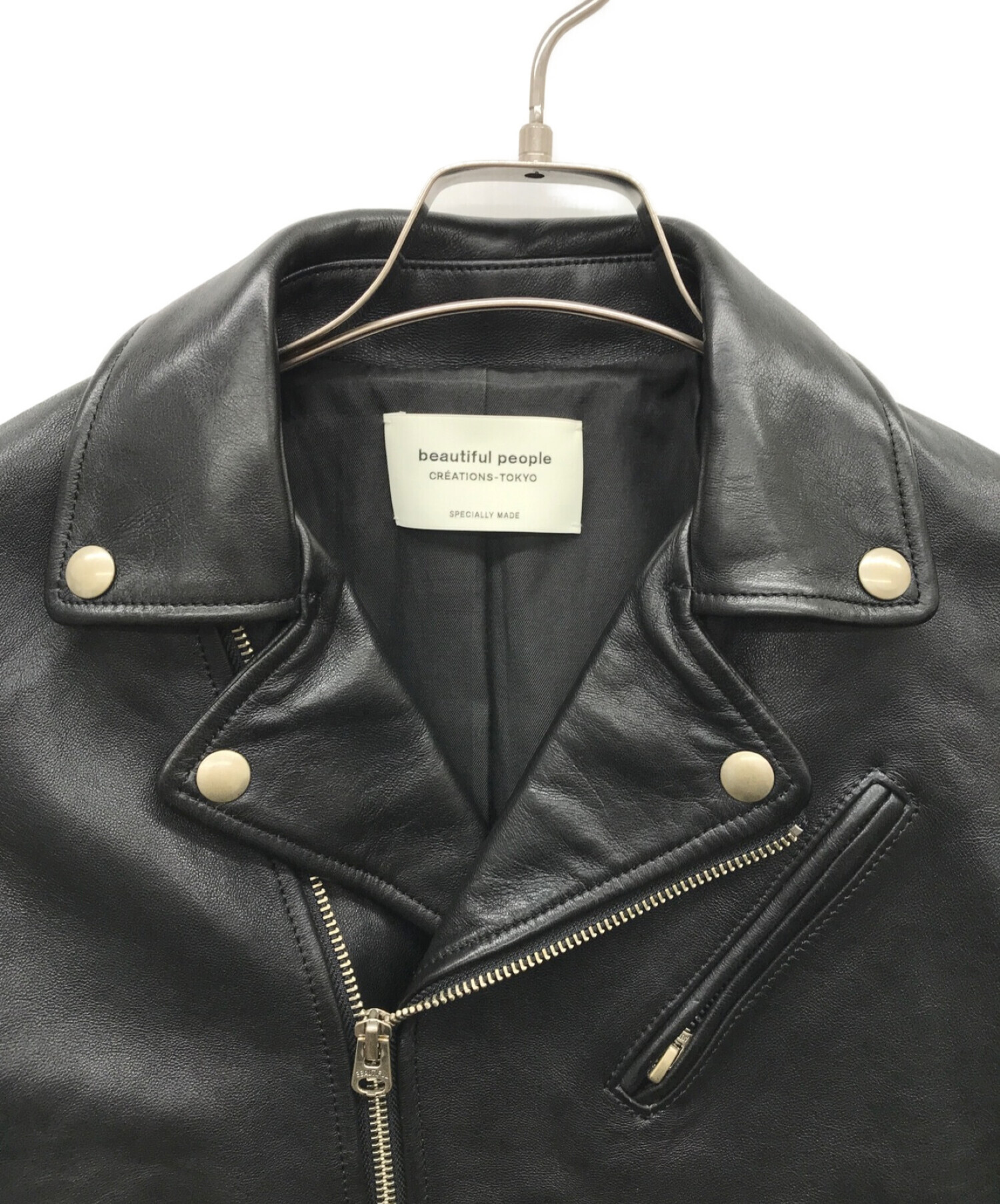 新品未使用】ビューティフルピープル　ダブルライダーズジャケット　羊革　140　S 中古・古着通販】beautiful people (ビューティフルピープル