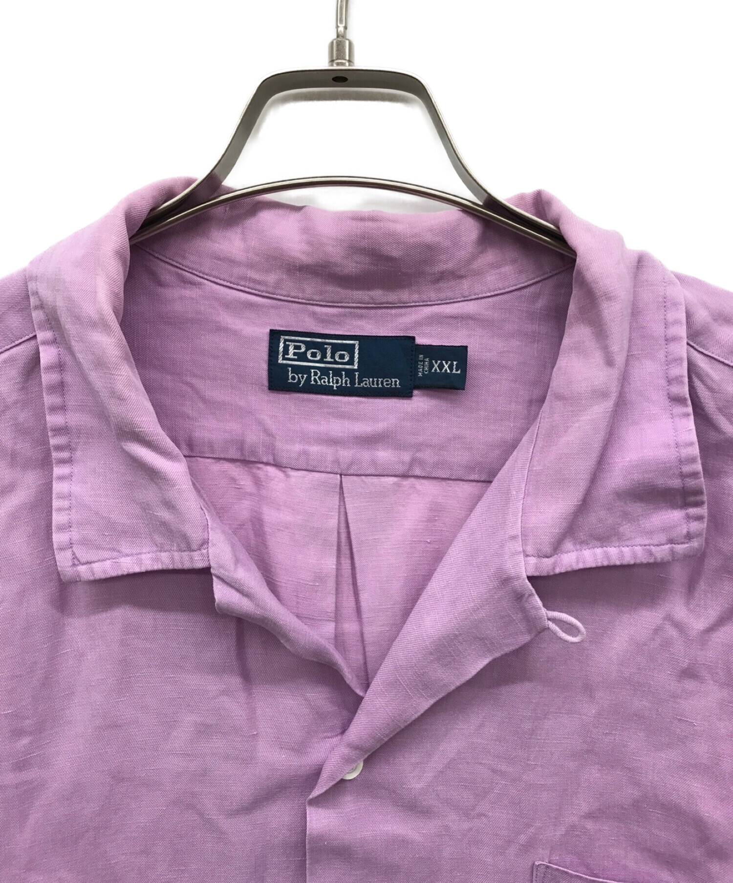 RALPH LAURENラルフローレン　オックスフォード　半袖　シャツ　パープル 訳あり】Ralph Lauren ラルフローレン 半袖シャツ パープル Lサイズ