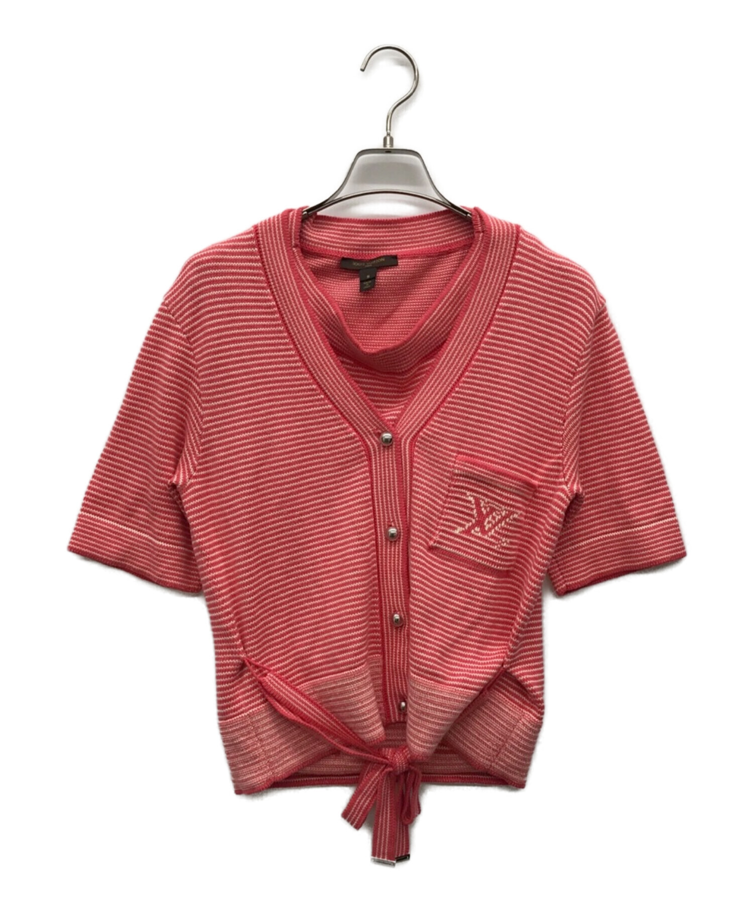 LOUIS VUITTON - ルイヴィトン ロゴ 5分袖 カーディガン レディース ピンク LOUIS VUITTON 【中古】 【アパレル・小物】 中古・古着通販】LOUIS VUITTON (ルイ ヴィトン) アンサンブル
