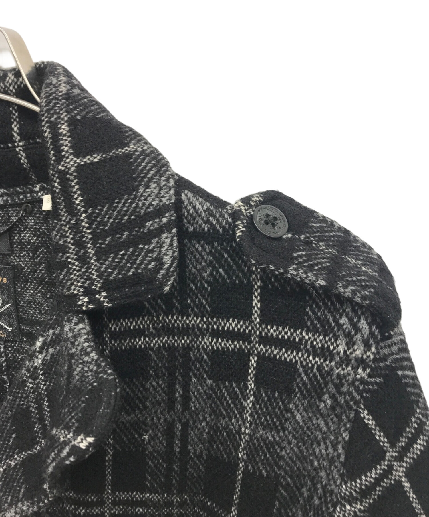 中古・古着通販】DIESEL (ディーゼル) チェックPコート ブラック