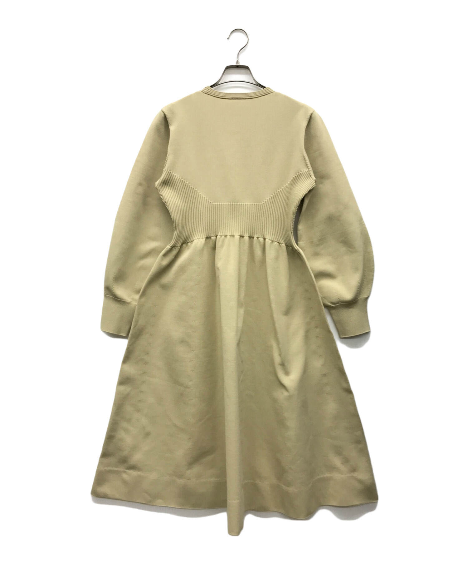 セルフォード ベージュワンピース38 美品】CELFORD 襟付きワンピース