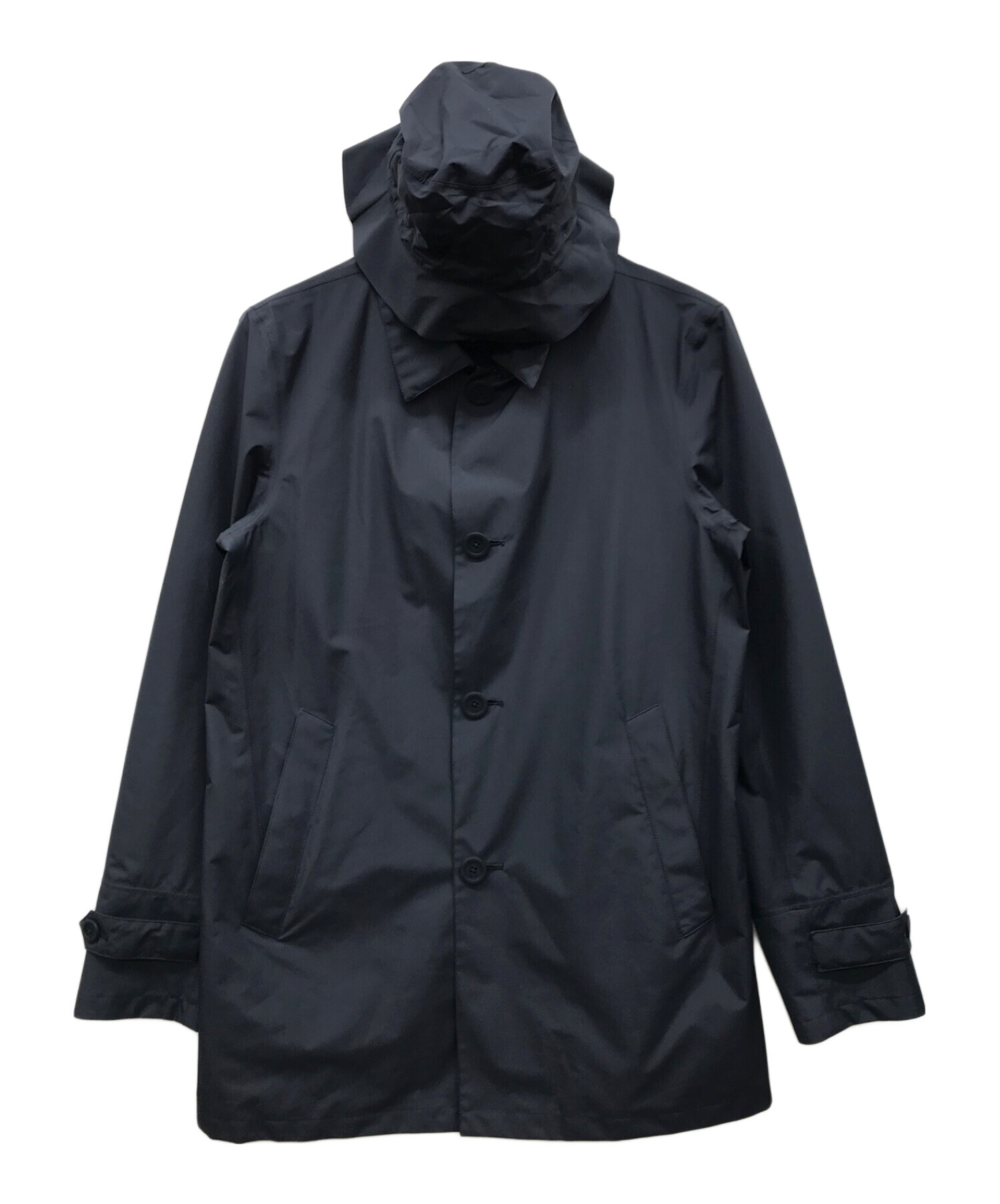【送料無料】HERNO(ヘルノ) のナイロンステンカラーコート　50サイズ 中古・古着通販】HERNO (ヘルノ) ナイロンコート ネイビー サイズ:50
