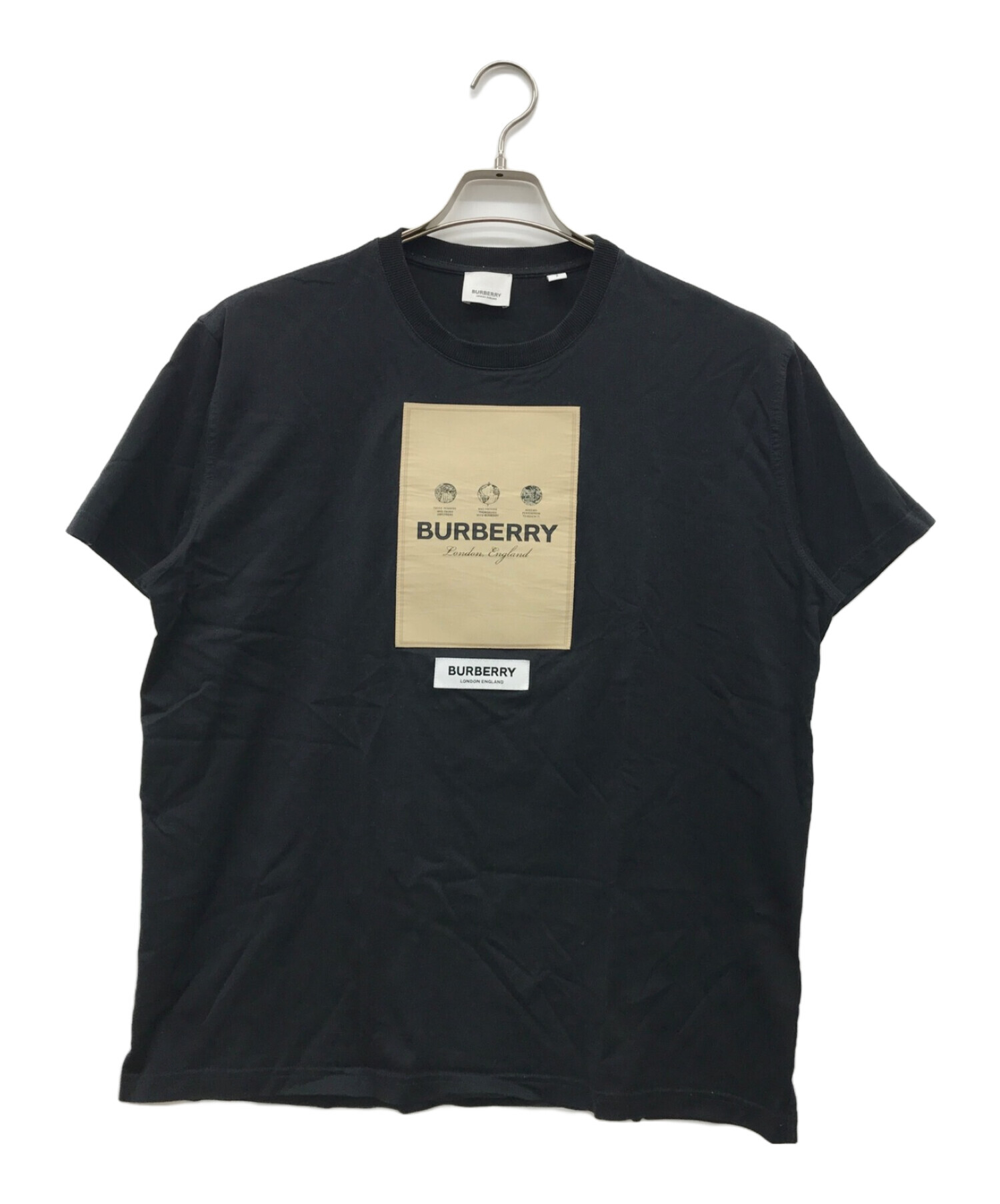 中古・古着通販】BURBERRY (バーバリー) ワッペンTシャツ ブラック 