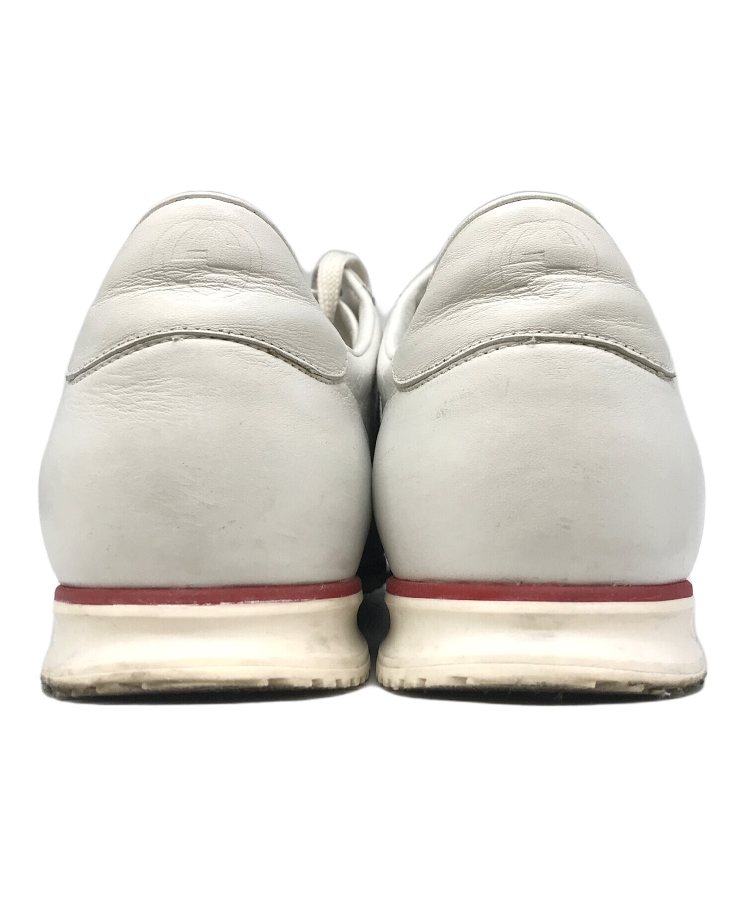 中古・古着通販】GUCCI (グッチ) レザースニーカー ホワイト サイズ:8