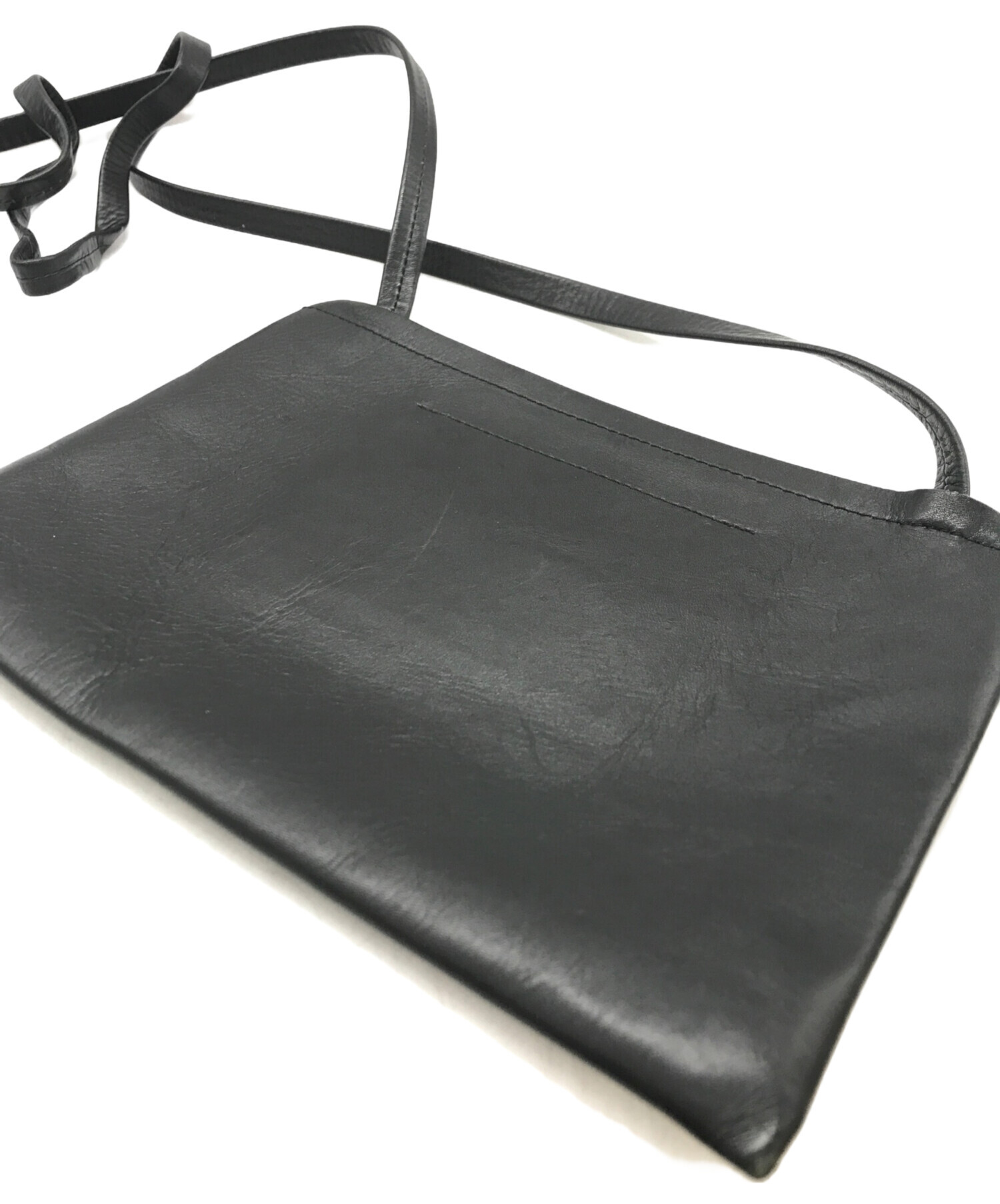 中古・古着通販】Aeta (アエタ) レザーショルダーバッグ ブラック