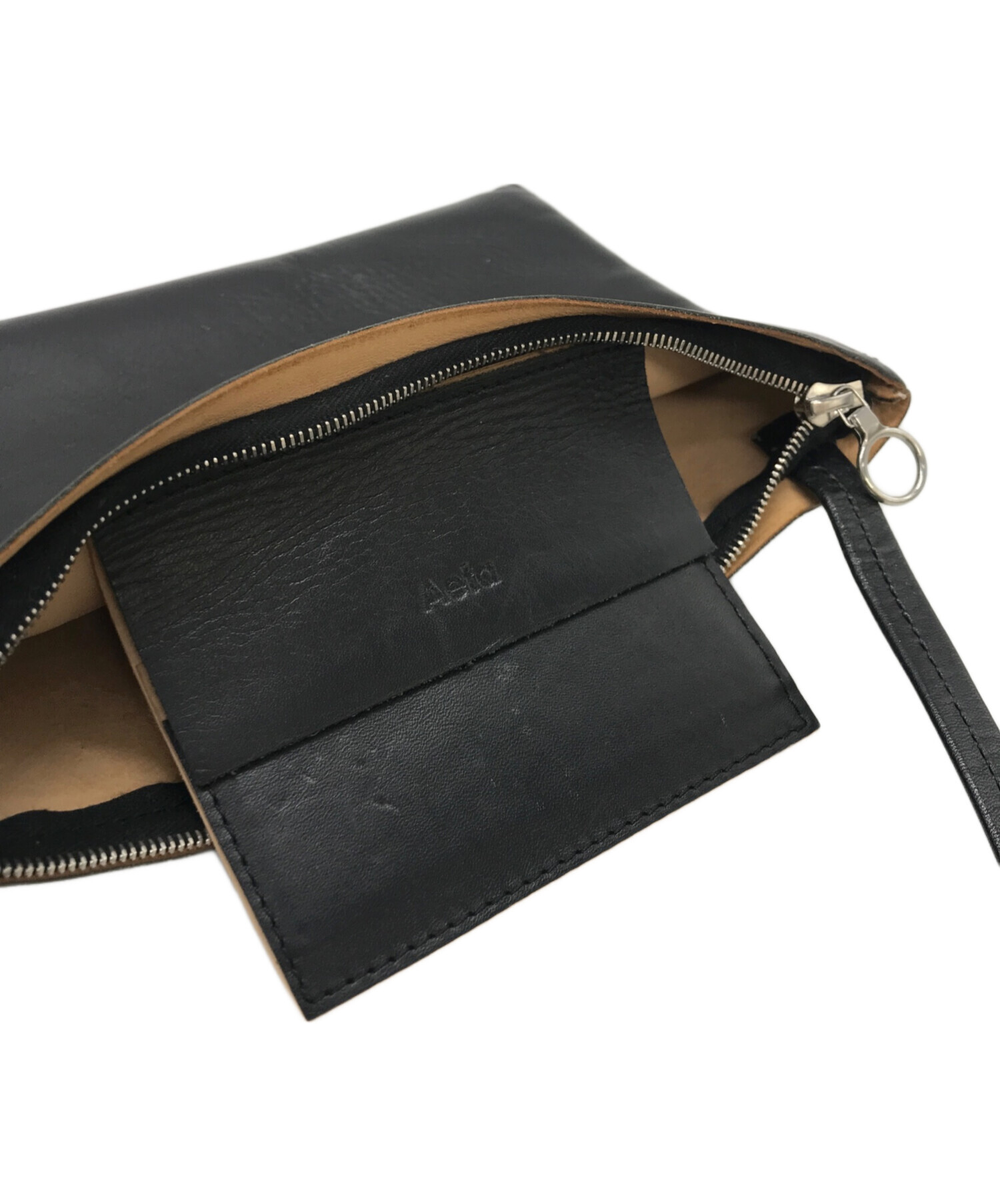 中古・古着通販】Aeta (アエタ) レザーショルダーバッグ ブラック