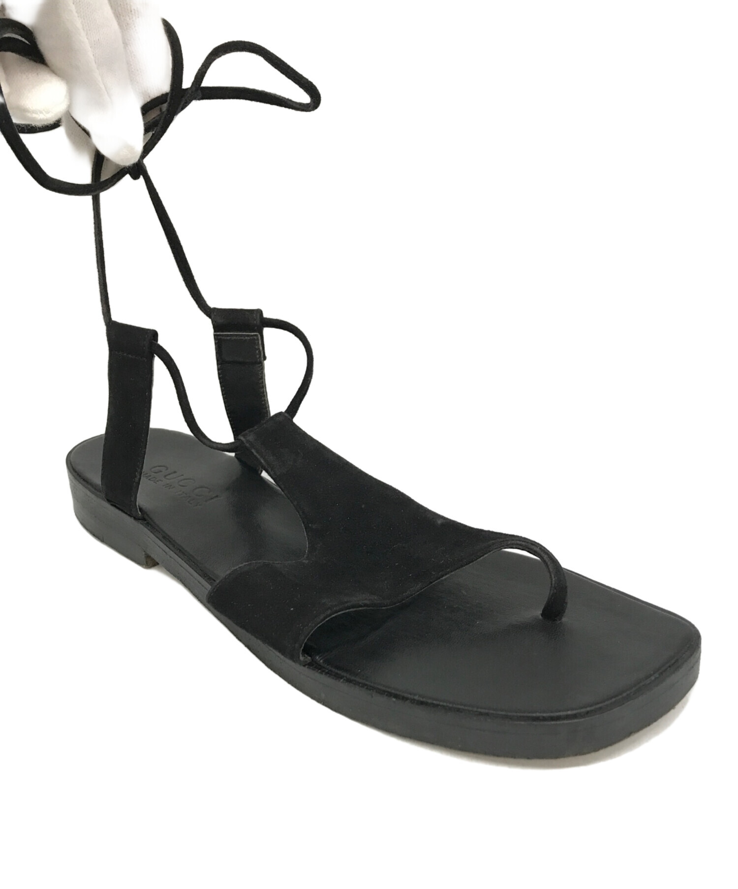 GUCCI トラ刺繍 ブラックサンダル GUCCI トラ刺繍 ブラックサンダル GUCCI/グッチ】 460733 タイガー