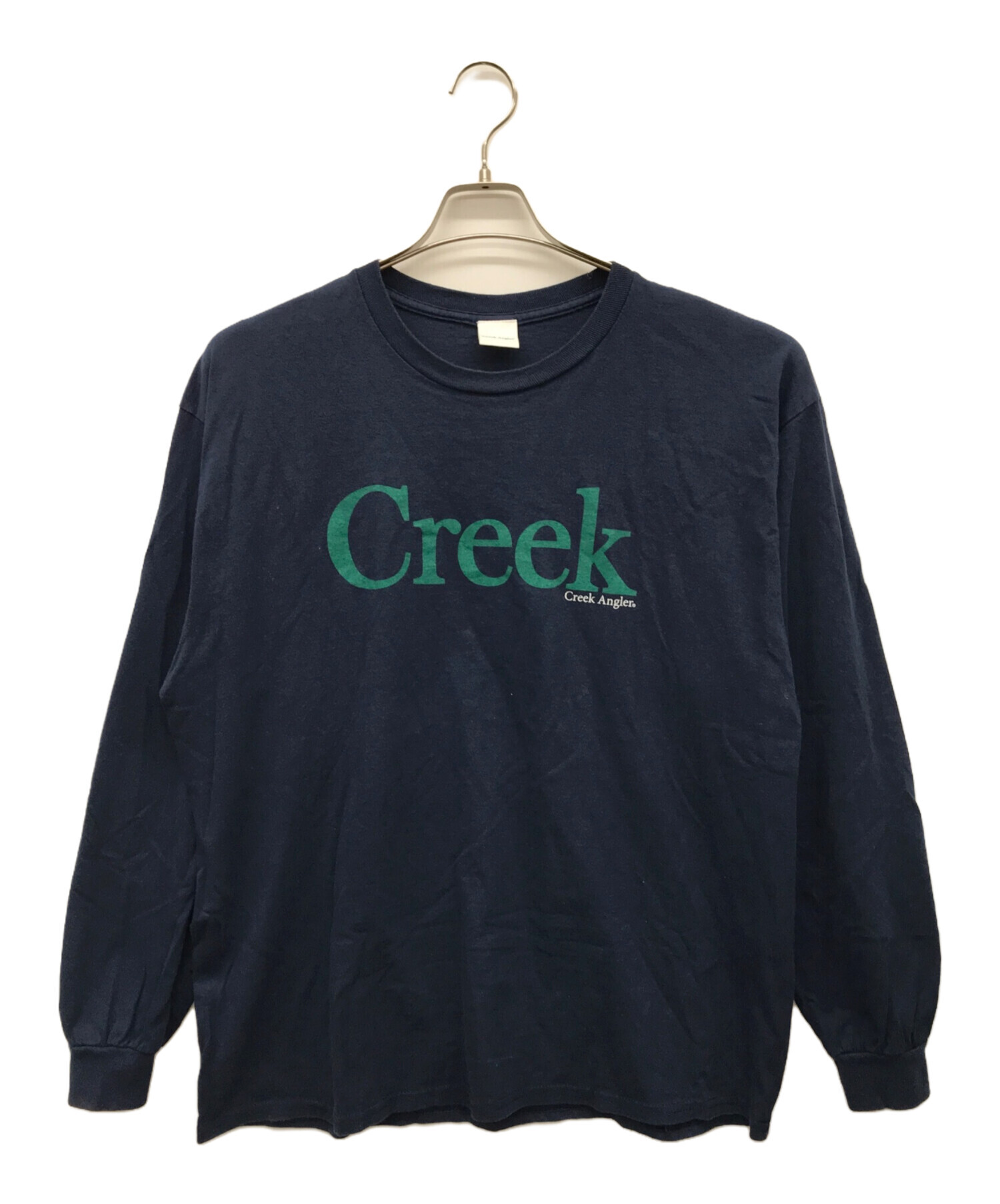 Creek Tシャツ Lサイズ ネイビー×グリーン 中古・古着通販】Creek (クリーク) プリントTシャツ ネイビー サイズ