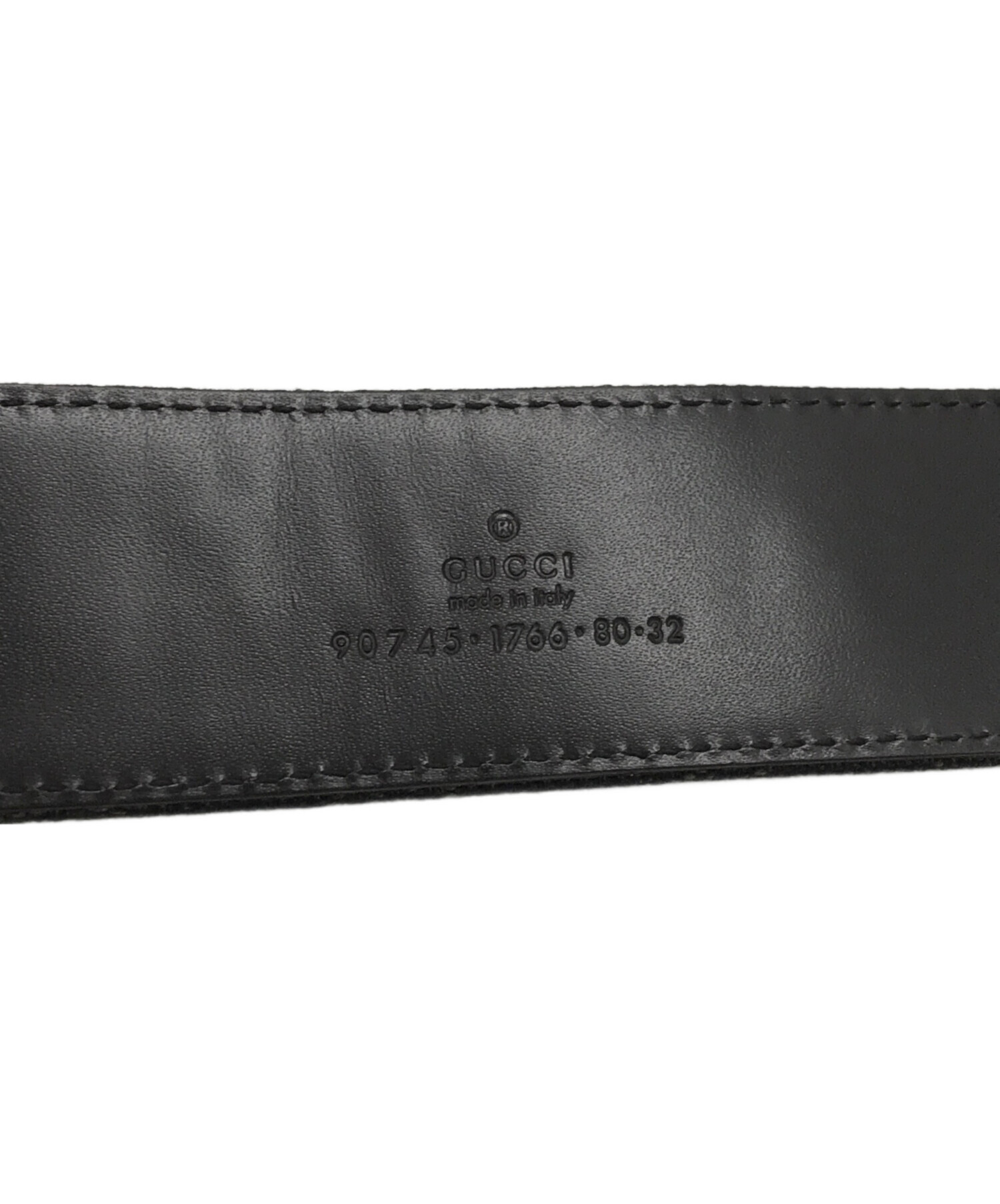 中古・古着通販】GUCCI (グッチ) GG柄キャンバスレザーベルト ブラウン 