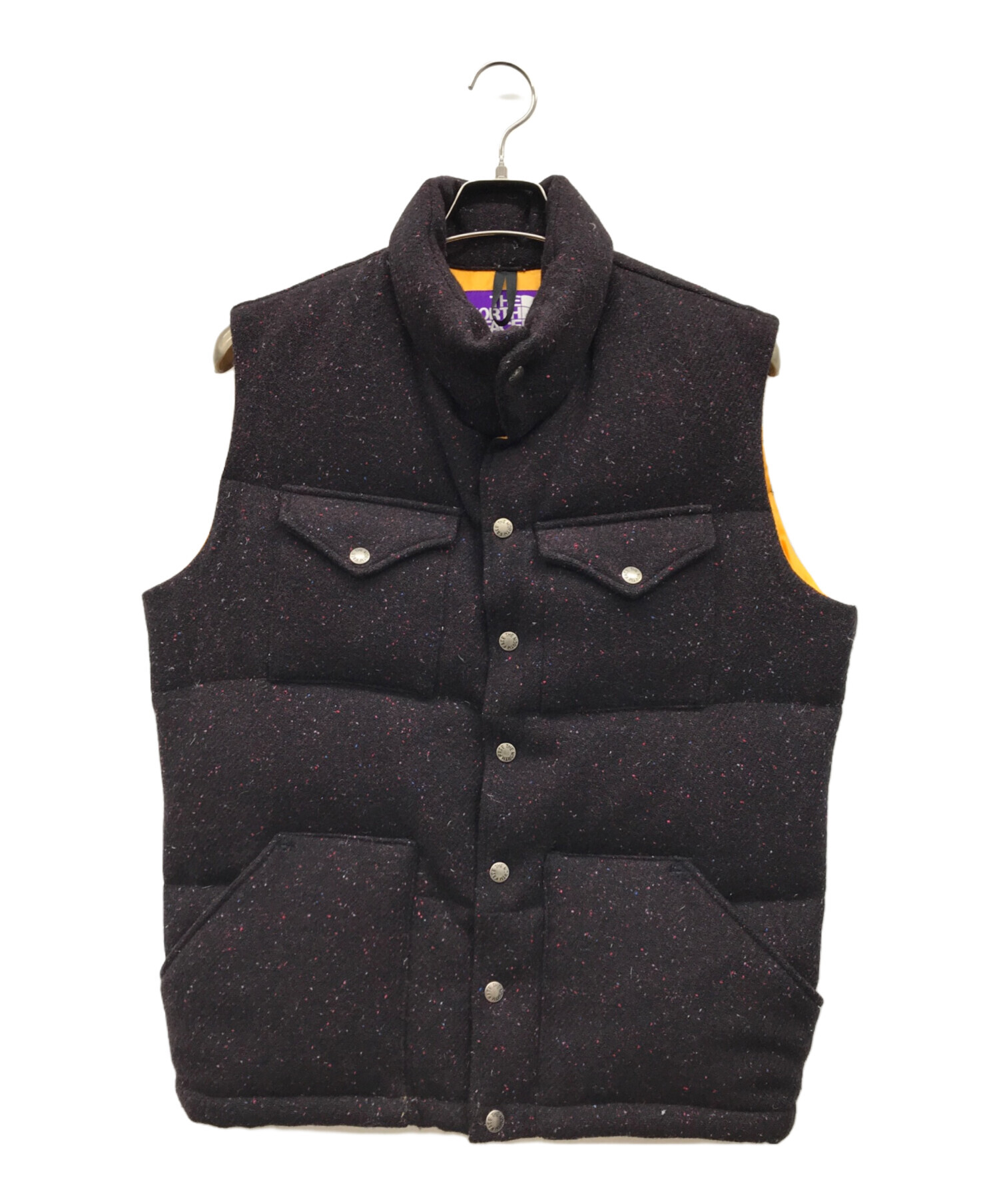 ハリスツイード　ダウンベスト　中綿ベスト　MADE IN ENGLAND 英国製　Ｌサイズ相当　渋い　英国紳士　大人の雰囲気　裏地チェック柄 英国製 Peregrine HarrisTweed ペレグリン ハリスツイード ウール 中綿