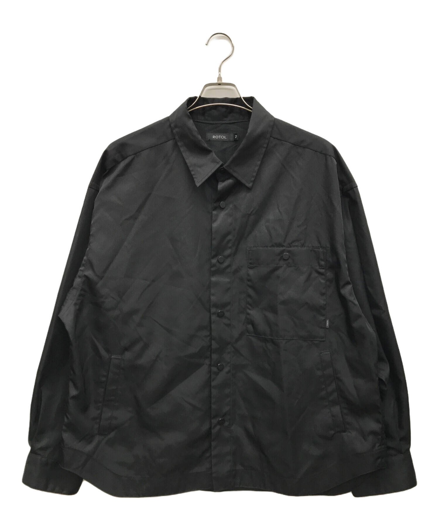 中古・古着通販】ROTOL (ロトル) SNAP BUTTON NYLON SHIRT ブラック