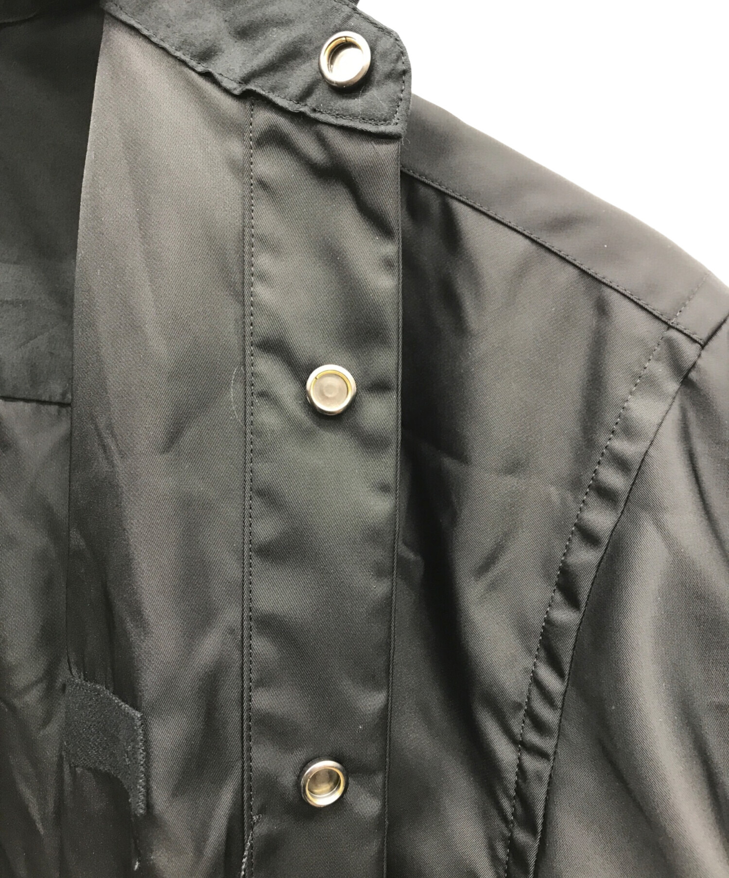 中古・古着通販】ROTOL (ロトル) SNAP BUTTON NYLON SHIRT ブラック