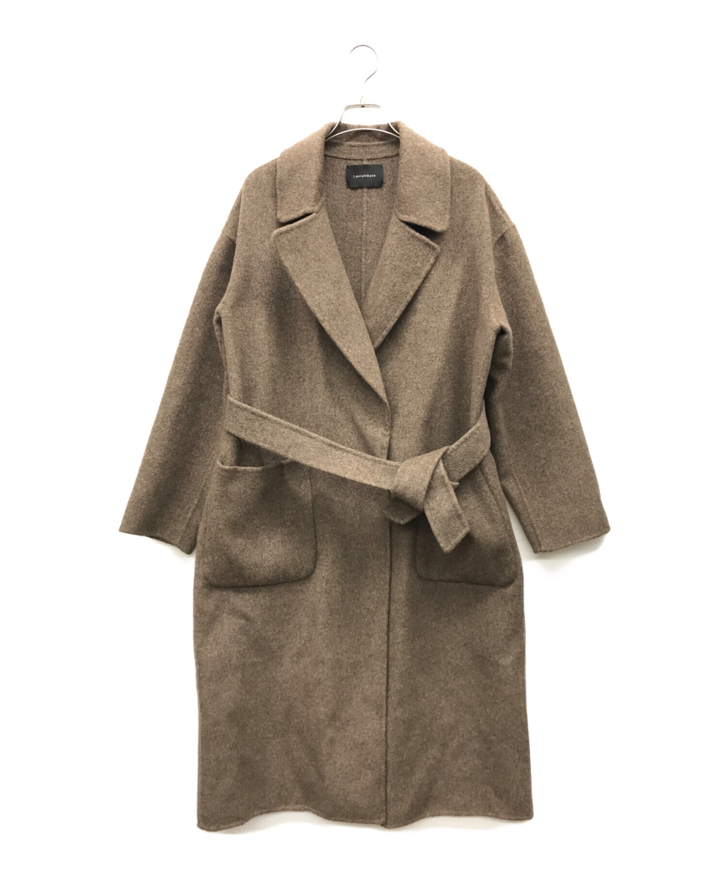 Lavish Gate ノーカラートレンチコート グレージュ 生地