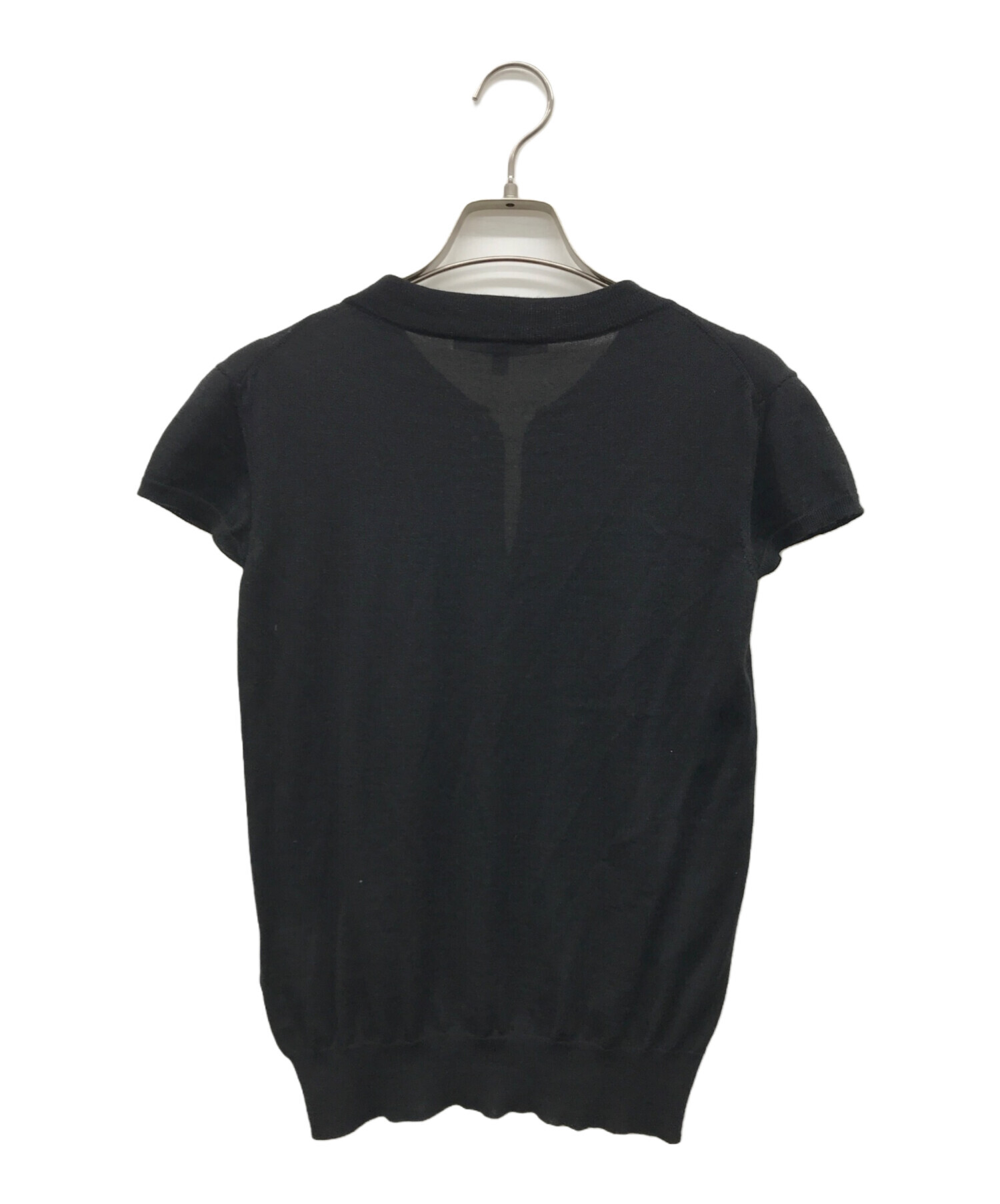 中古・古着通販】GUCCI (グッチ) カシミア混半袖ニット ブラック 