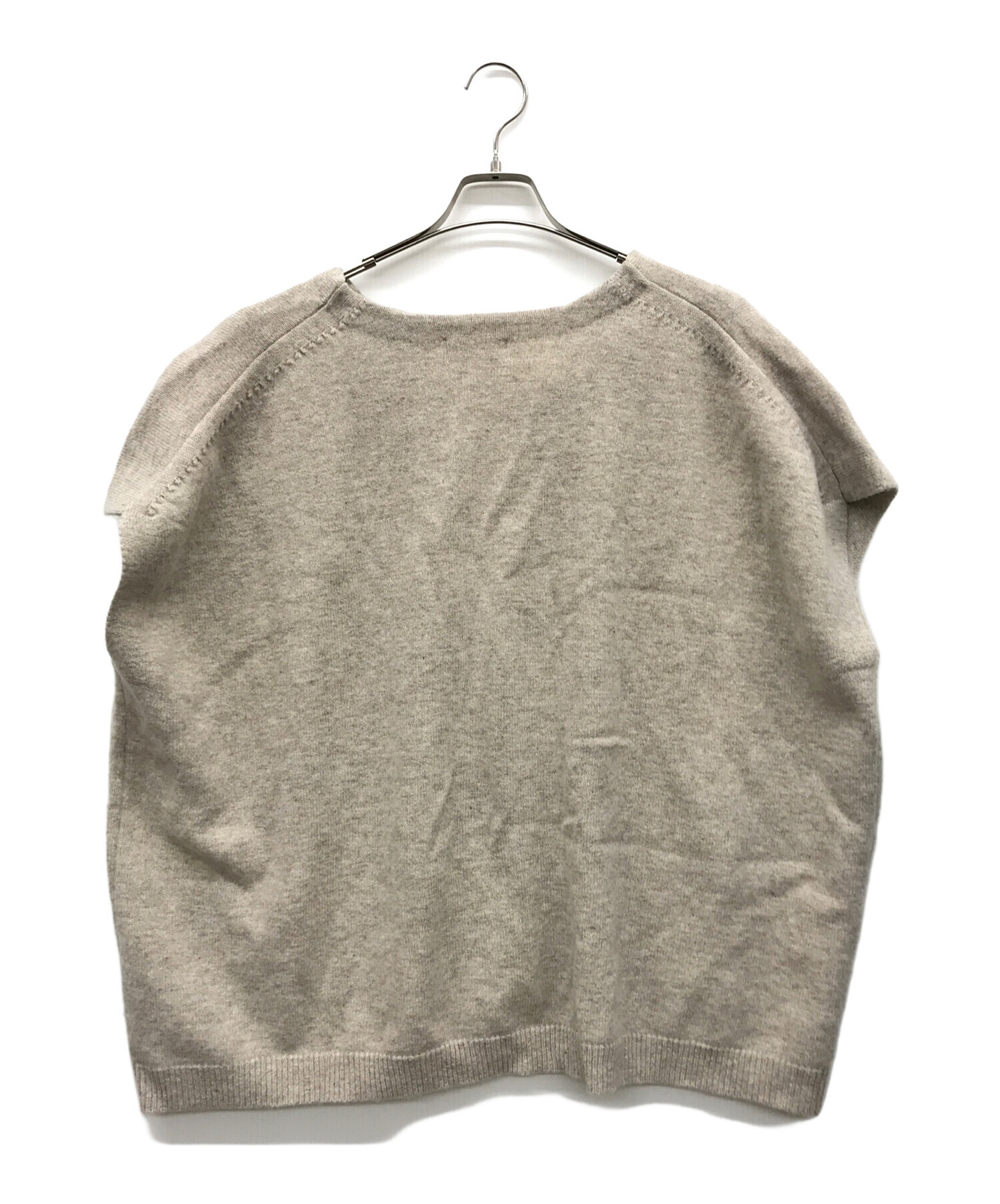 中古・古着通販】KAGURE (カグレ) ウールワイドニットベスト ベージュ