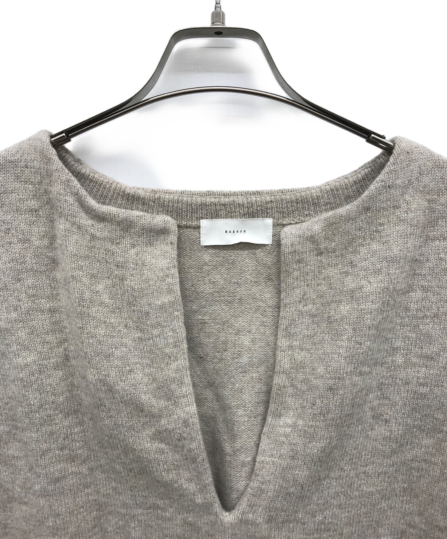 中古・古着通販】KAGURE (カグレ) ウールワイドニットベスト ベージュ