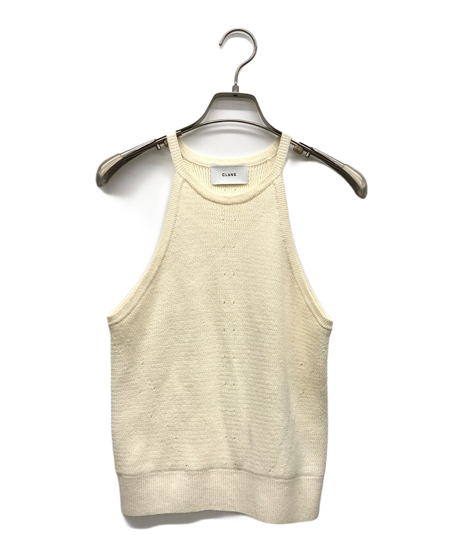 中古・古着通販】CLANE (クラネ) AMERICAN SLEEVE KNIT TOPS ベージュ 