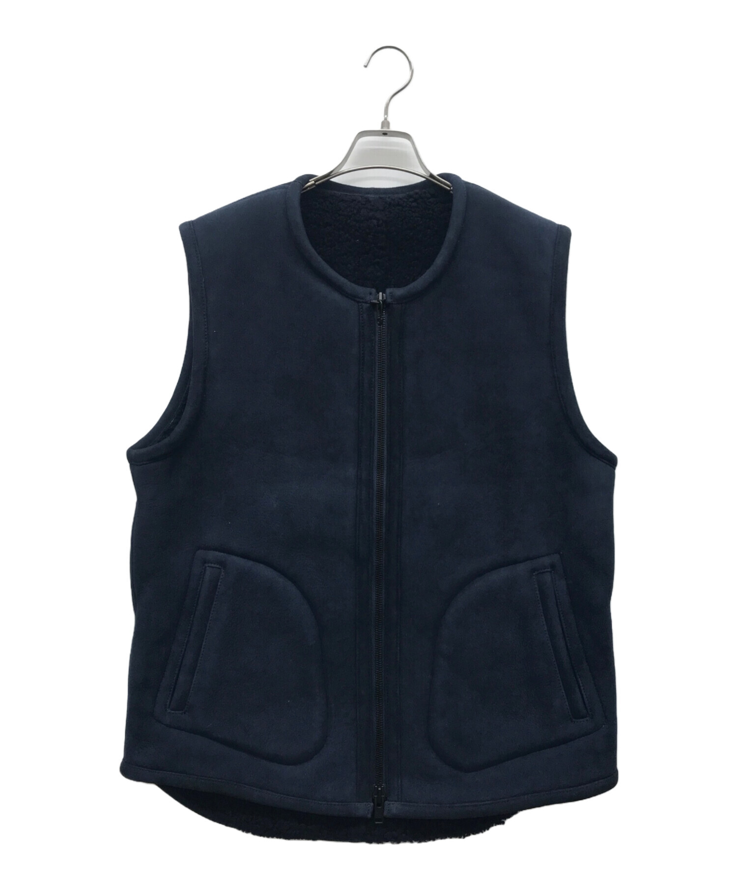 中古・古着通販】Denham (デンハム) ムートンベスト ネイビー サイズ:X