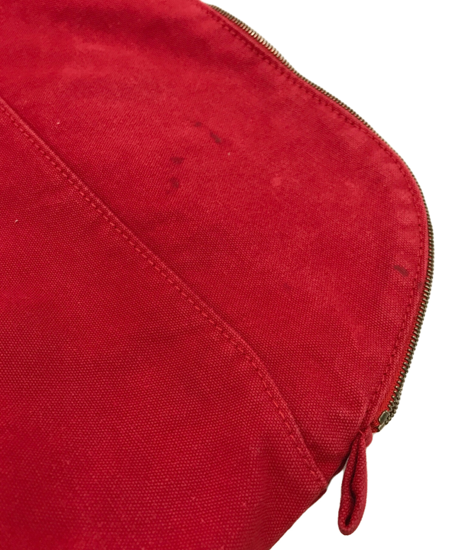 Hermes エルメス　ボリードポーチGM 赤レッド エルメス ボリードポーチGM レッド キャンバス レザー レディース