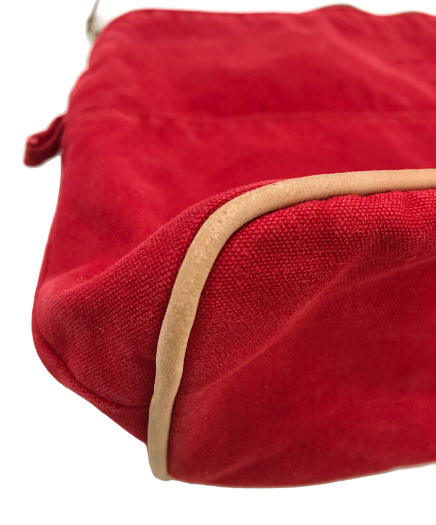 Hermes エルメス　ボリードポーチGM 赤レッド エルメス ボリードポーチGM レッド キャンバス レザー レディース