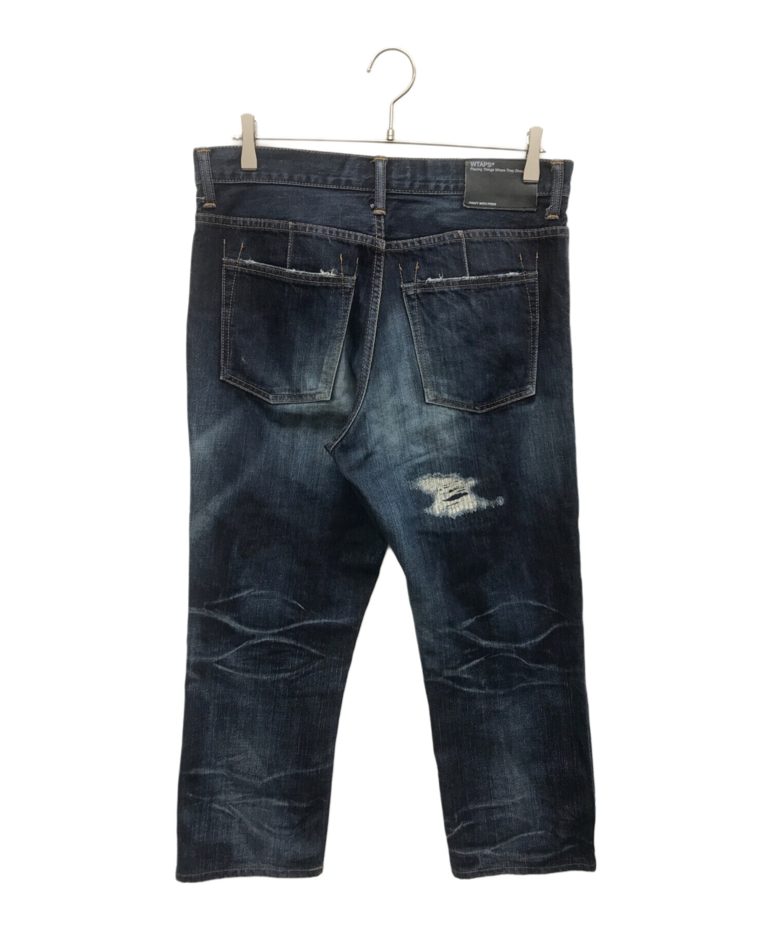 中古・古着通販】WTAPS (ダブルタップス) リペア加工デニムパンツ