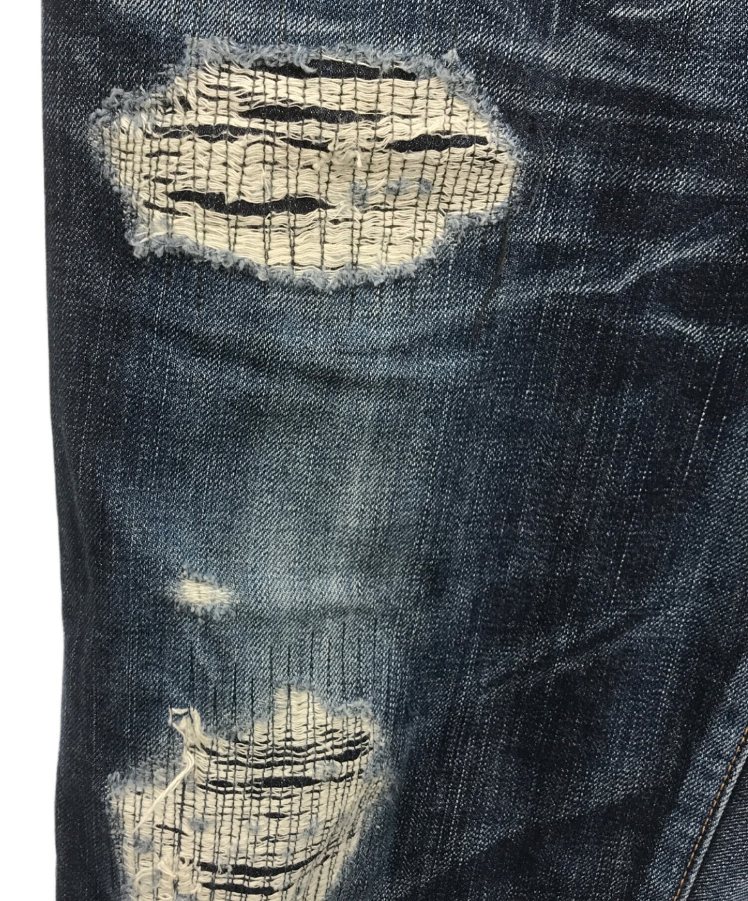 中古・古着通販】WTAPS (ダブルタップス) リペア加工デニムパンツ