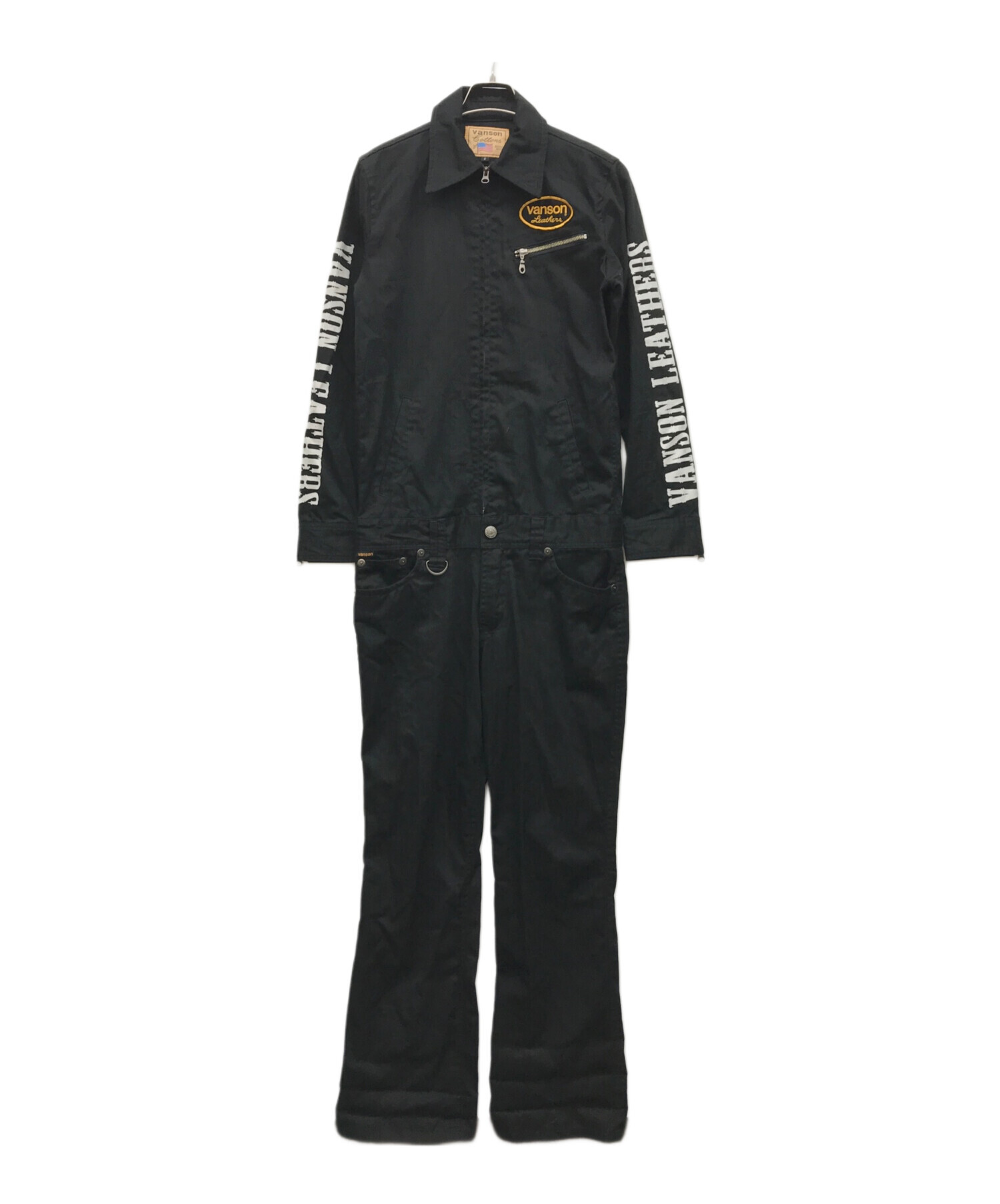 中古・古着通販】VANSON (バンソン) つなぎ ブラック サイズ:S 中古・古着通販】VANSON (バンソン) つなぎ ブラック サイズ:S