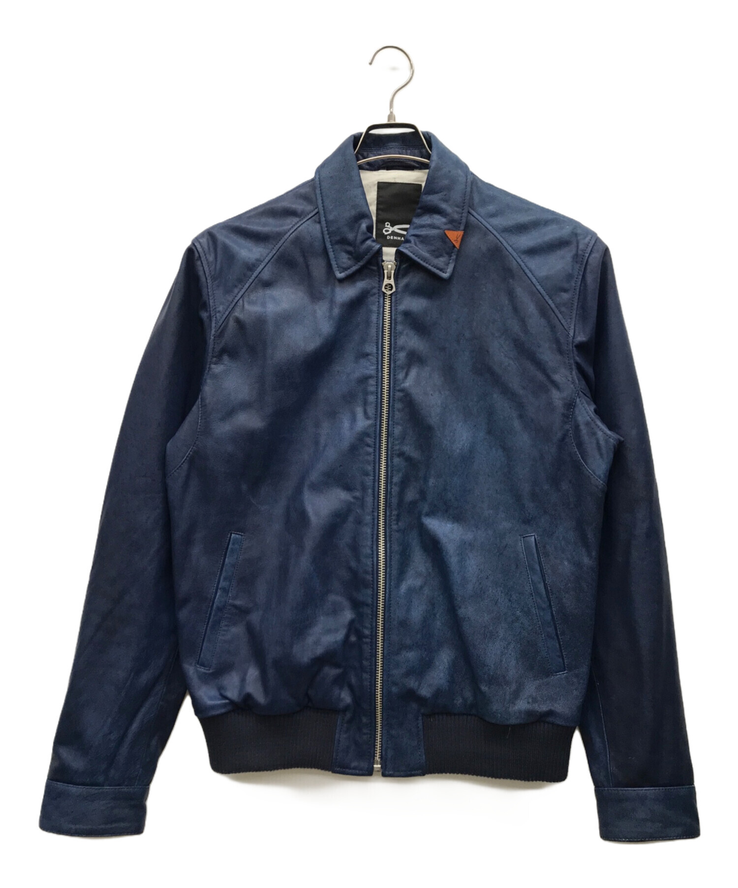 DENHAM デンハム　コーチジャケット　Mサイズ　ネイビー 中古・古着通販】Denham (デンハム) レザージャケット ネイビー サイズ