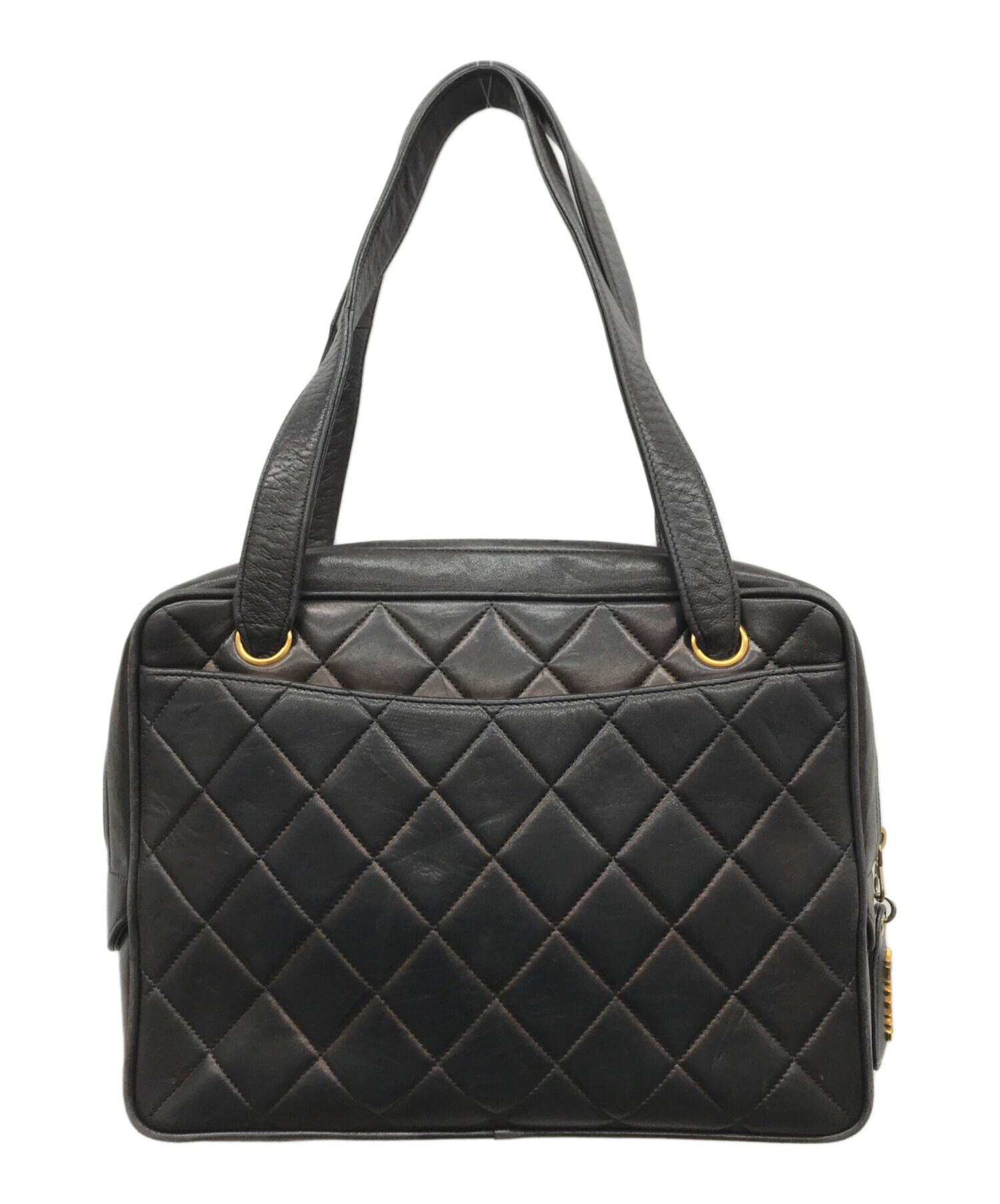 中古・古着通販】CHANEL (シャネル) レザーショルダーバッグ ブラック 