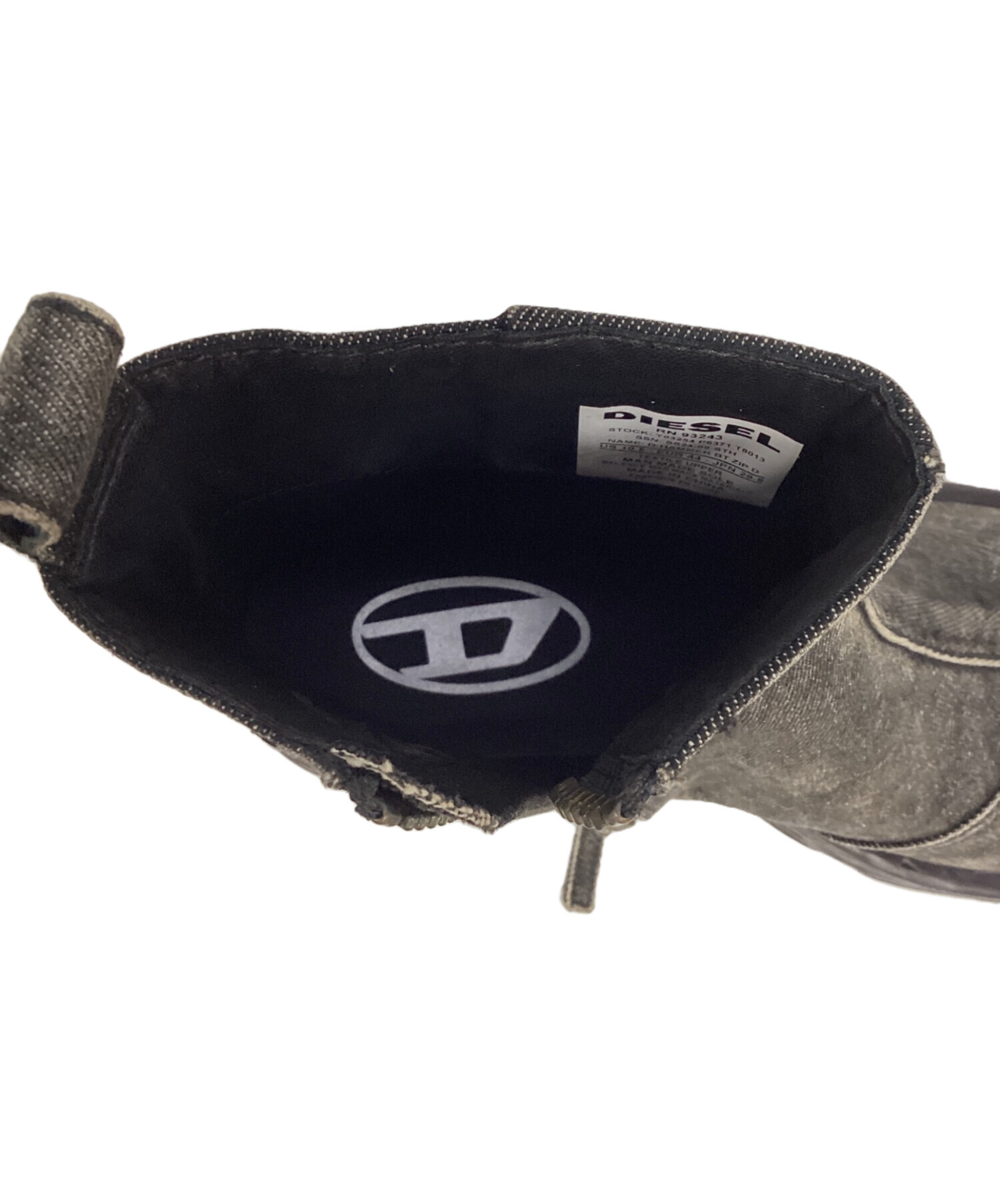 DIESEL メタルパーツ　サイドジップ　バックル　ブーツ　39 中古・古着通販】DIESEL (ディーゼル) サイドジップブーツ グレー