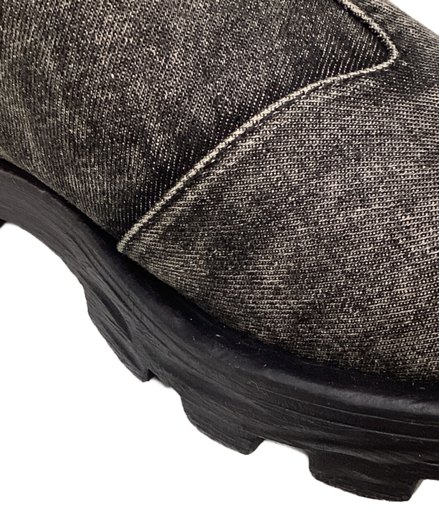 DIESEL メタルパーツ　サイドジップ　バックル　ブーツ　39 DIESEL(ディーゼル) サイドZIPヒールブーツ ブラック サイズ 37