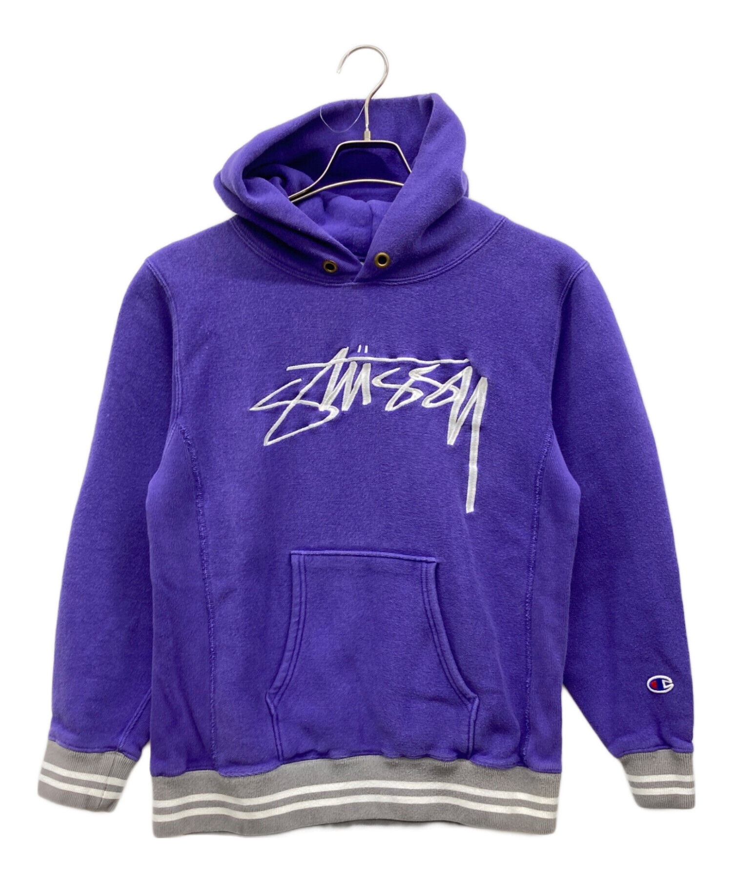 激レア】STUSSY CHAMPION 刺繍ロゴ リバースウィーブ パーカー 激レア