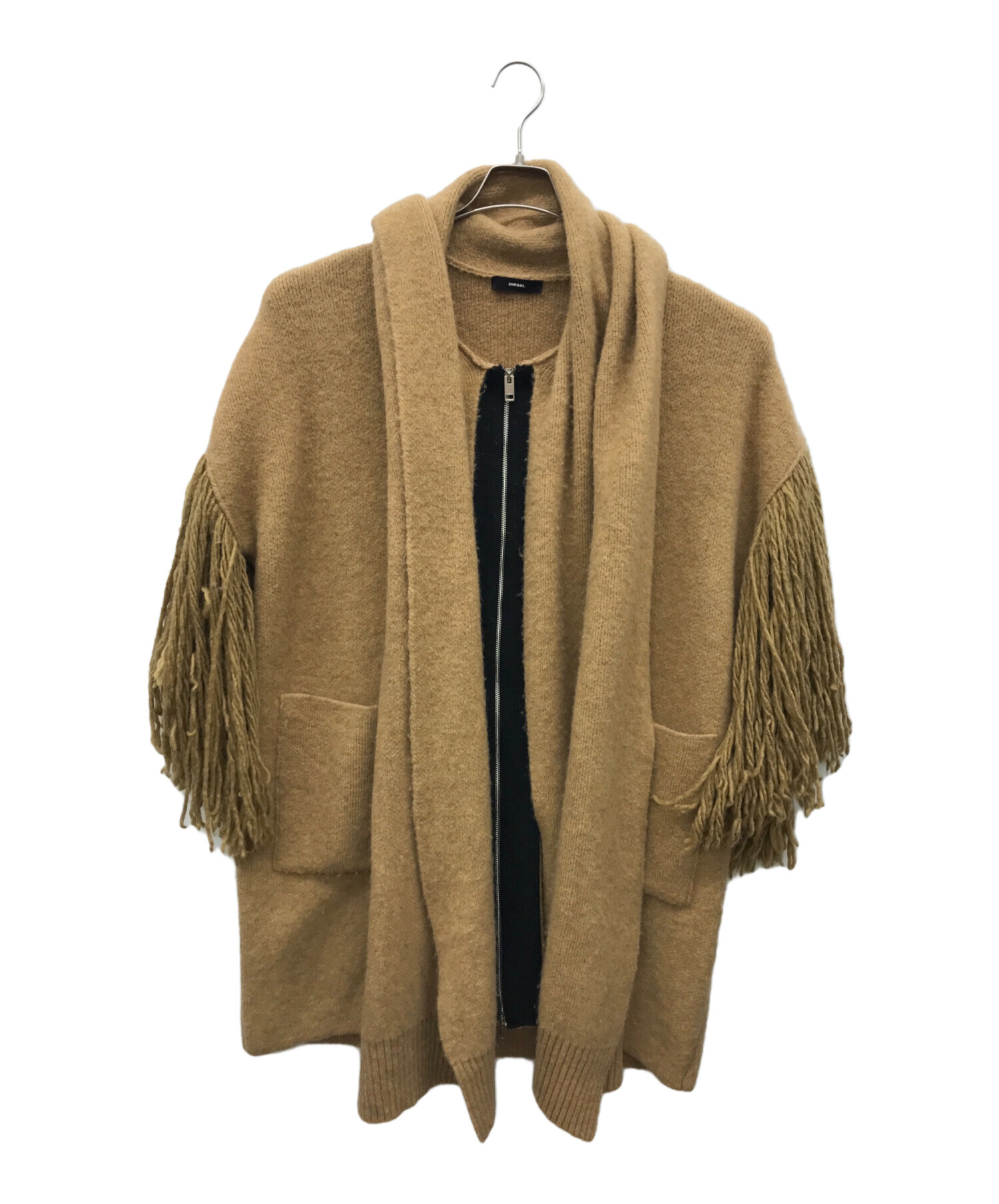 中古・古着通販】DIESEL (ディーゼル) ニットコート ベージュ サイズ:S 