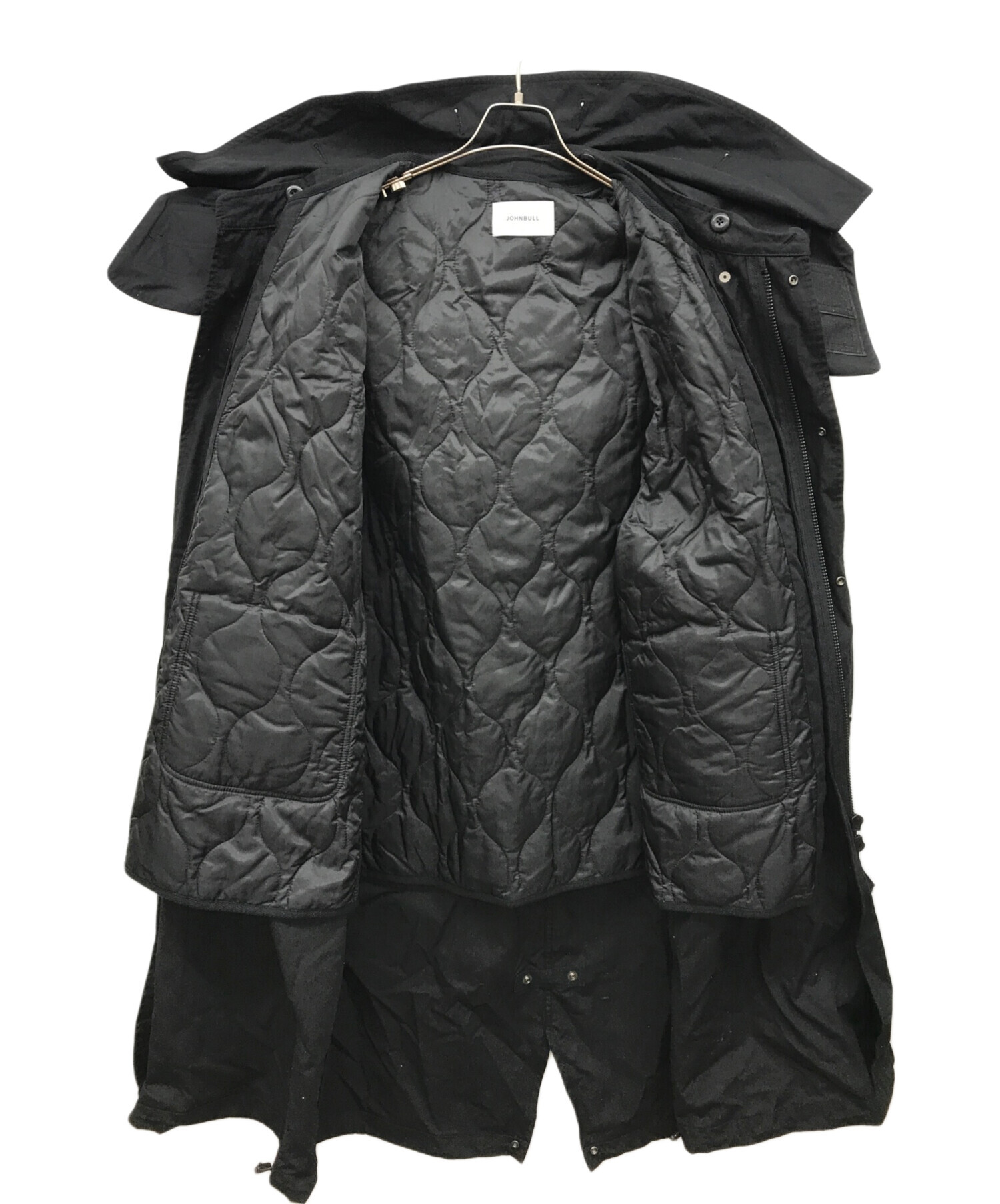 【未使用】ジョンブル　モッズコート 黒 メンズ ライナー付き　M L 未使用】ジョンブル モッズコート 黒 メンズ ライナー付き M L WEB限定