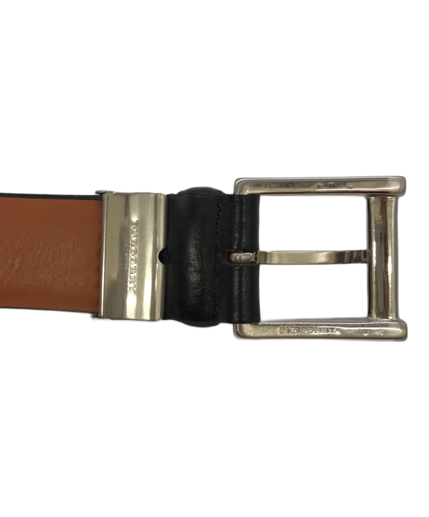 牛革 BURBERRY タグ付き 未使用 新品未使用タグ付　BURBERRYロンドン　レザーベルト　牛革 レザー 【公式通販】 袋付き 黒 ベルト 小物