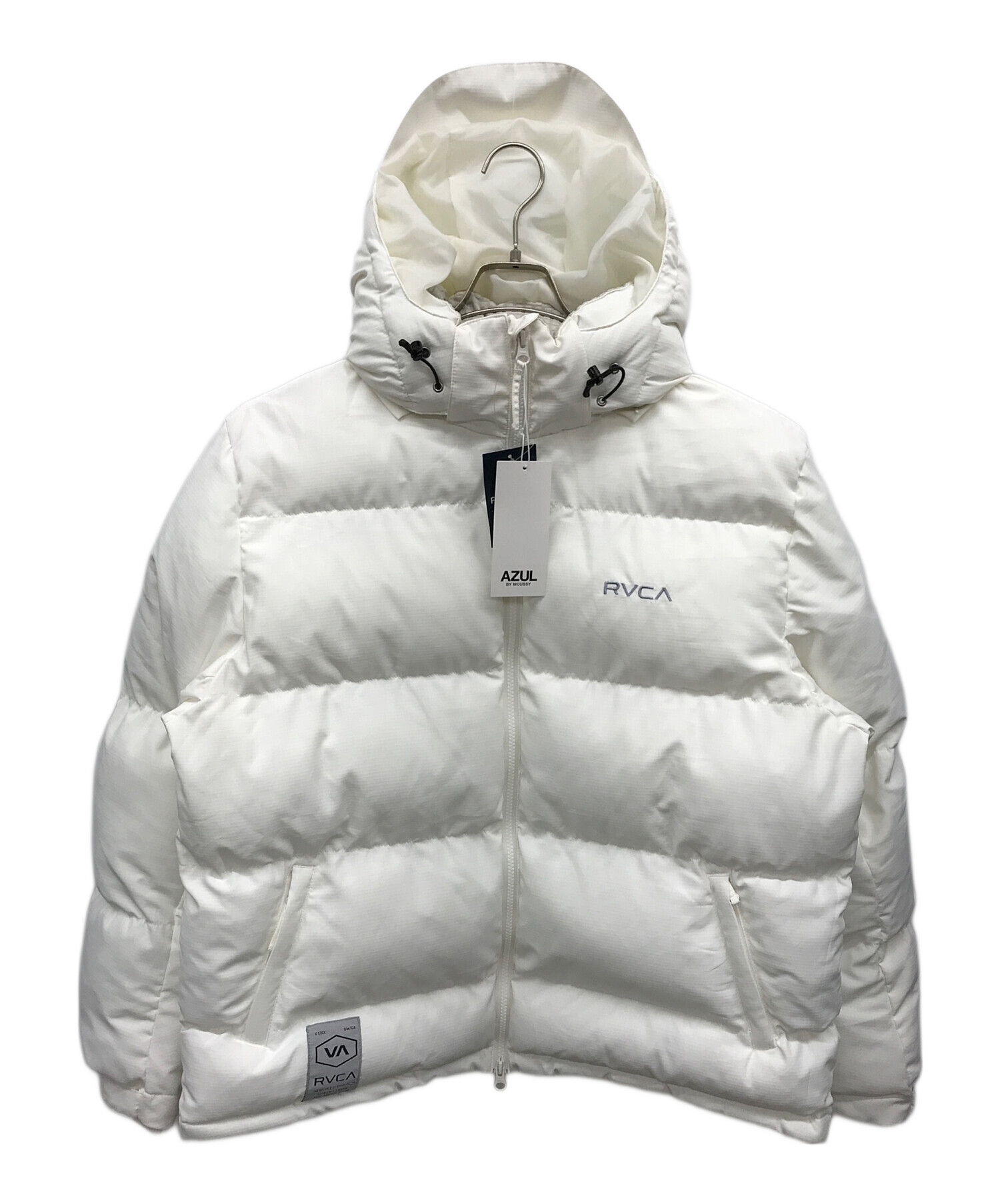 【新品タグ付き】RVCA×AZUL フード付きダウンジャケット ホワイト L RVCA×AZUL】 リフレクターパファージャケット｜MEN｜251HAX30-383I