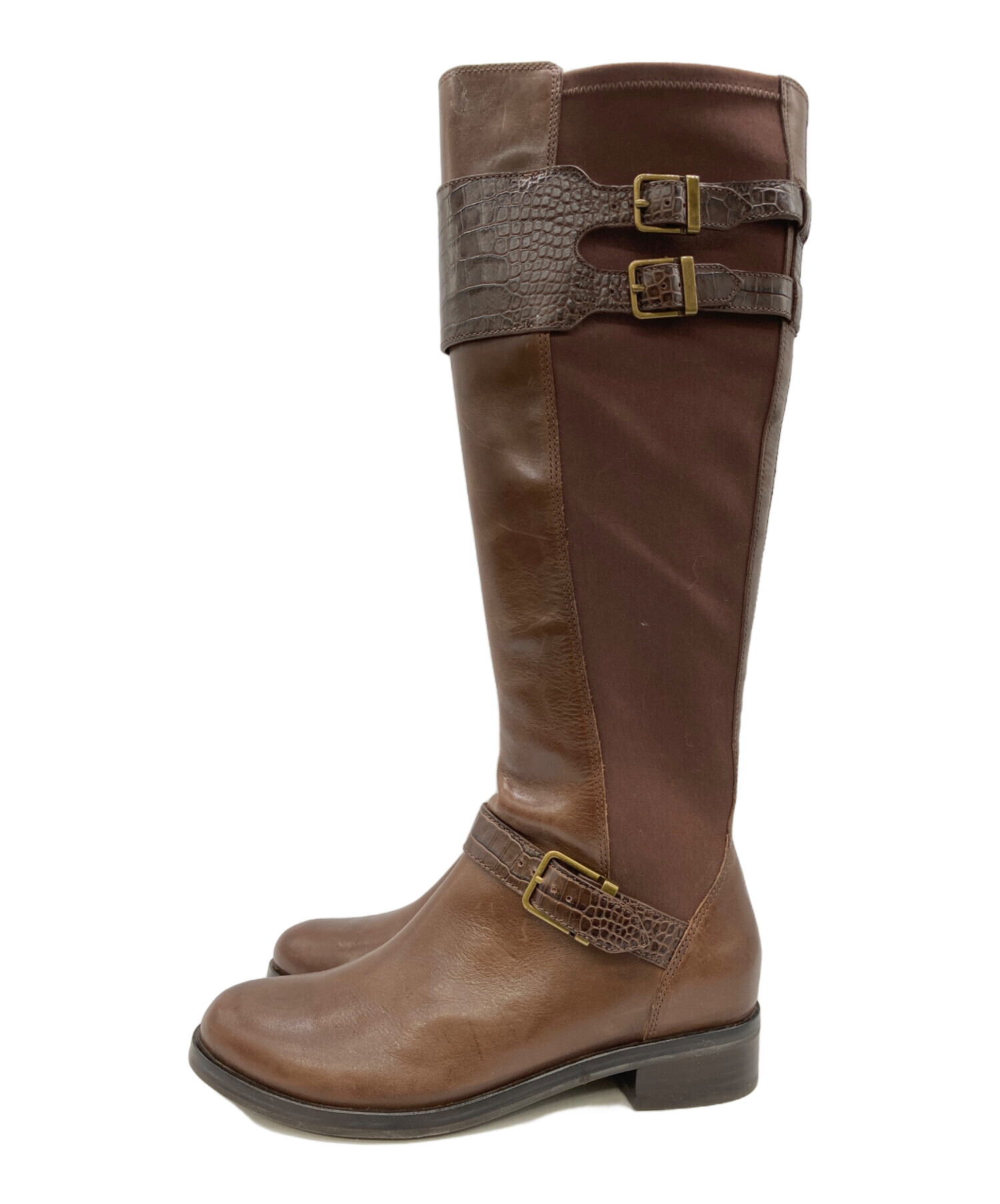 Cole HAAN コールハーンロングブーツ 中古・古着通販】COLE HAAN (コールハーン) レザー切替ロングブーツ