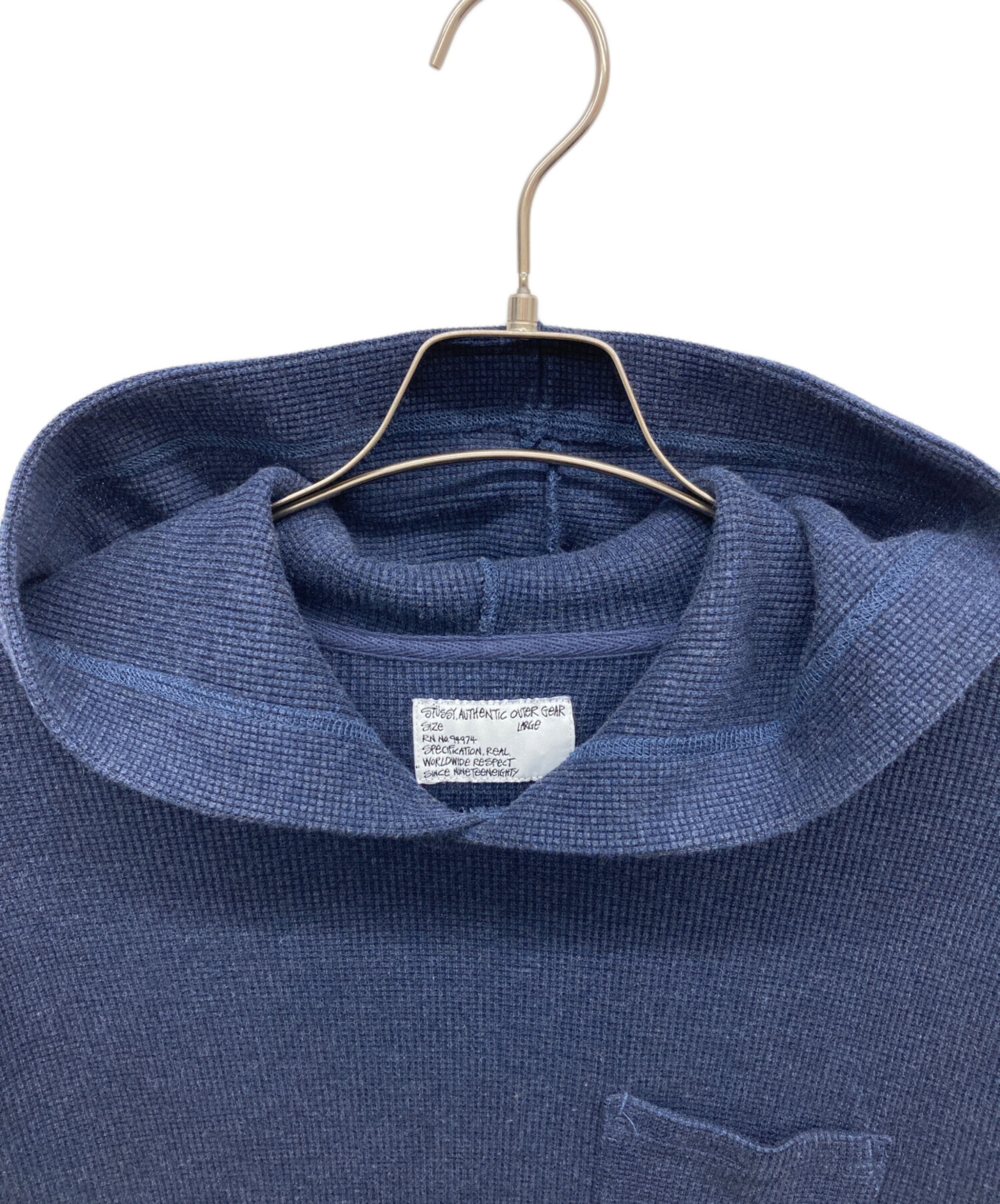 中古・古着通販】stussy (ステューシー) サーマルパーカー ネイビー