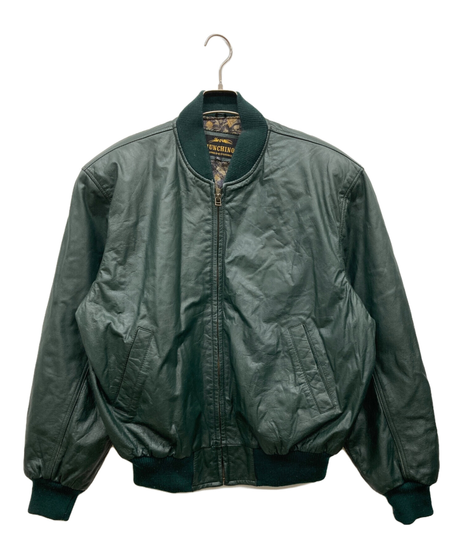 中古・古着通販】JUNCHINO (ジュンキーノ) レザースタジャン グリーン