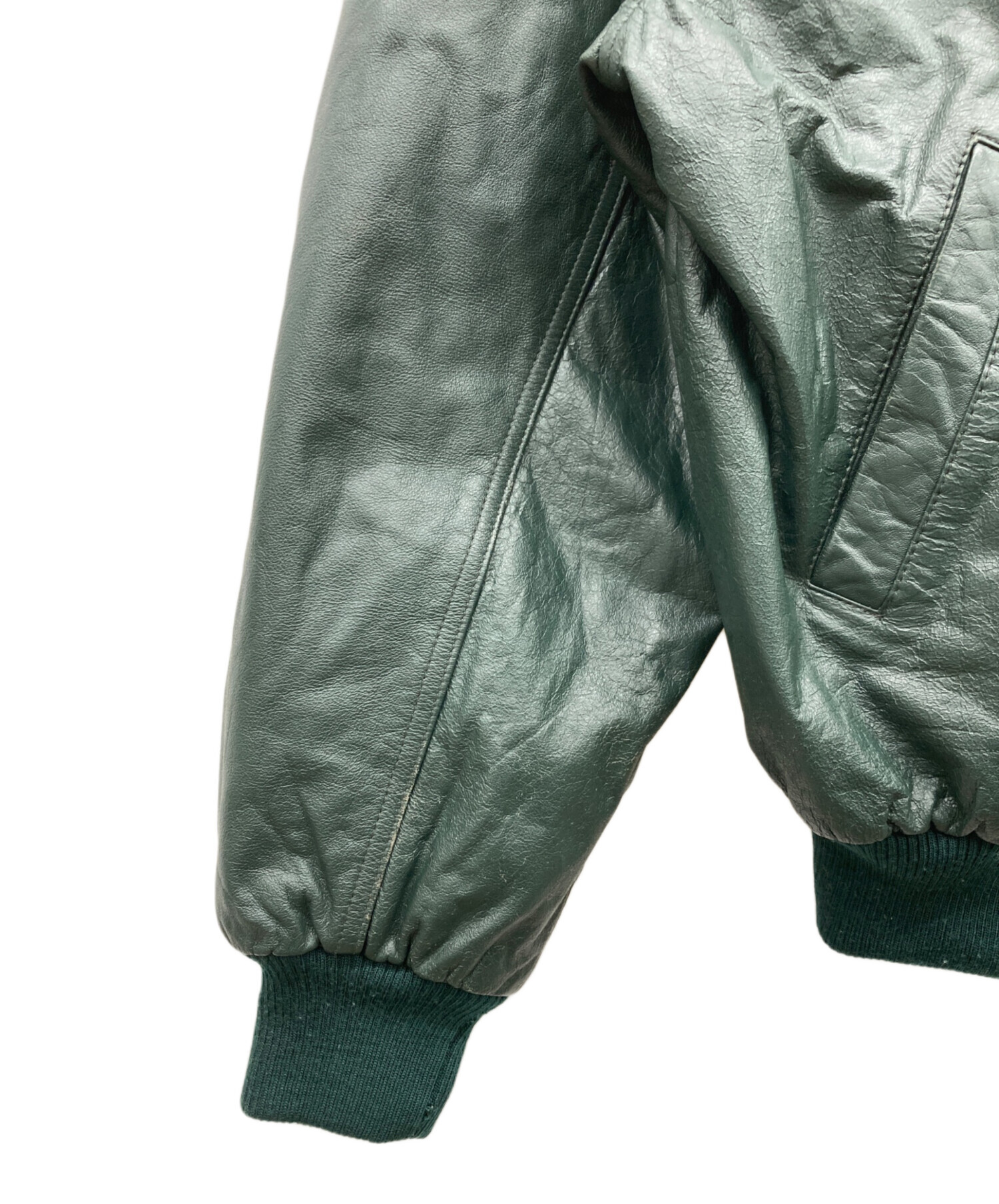 中古・古着通販】JUNCHINO (ジュンキーノ) レザースタジャン グリーン