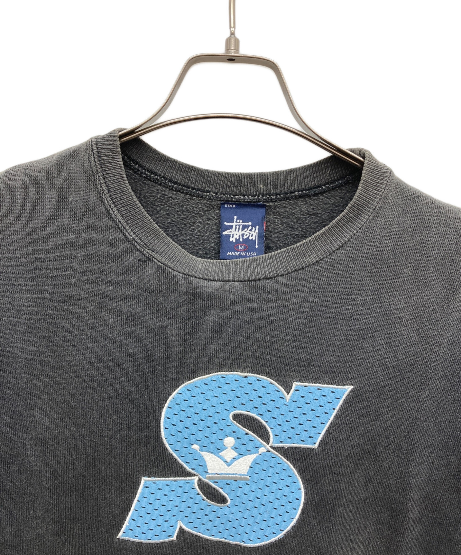 中古・古着通販】stussy (ステューシー) 刺繍ロゴスウェット ブラック 