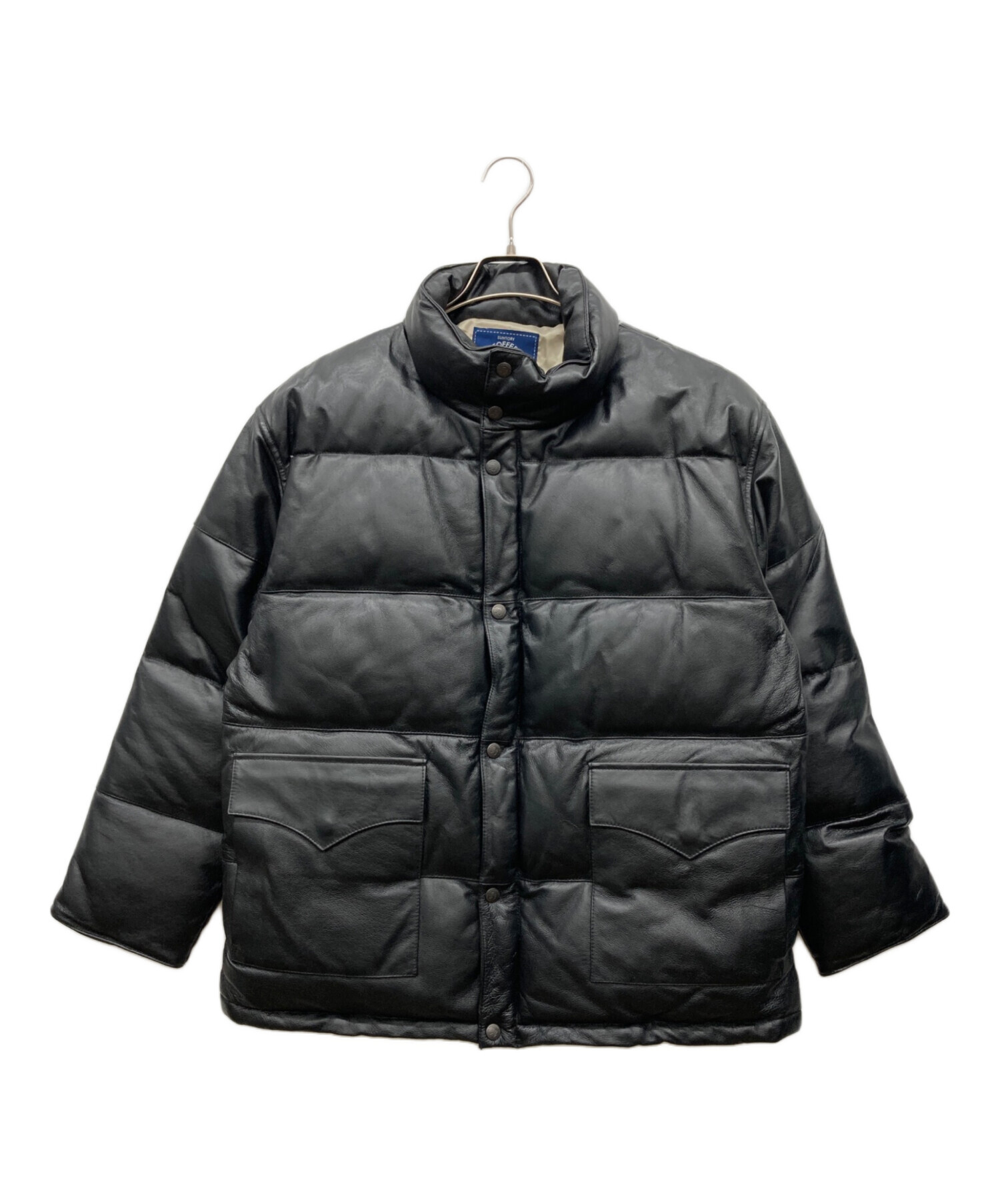 サントリー ボス BOSS レザー ダウンジャケット Mサイズ ボスジャン 稀少 サントリー BOSS 10周年記念 エンボスロゴ 本革 レザー ダウン