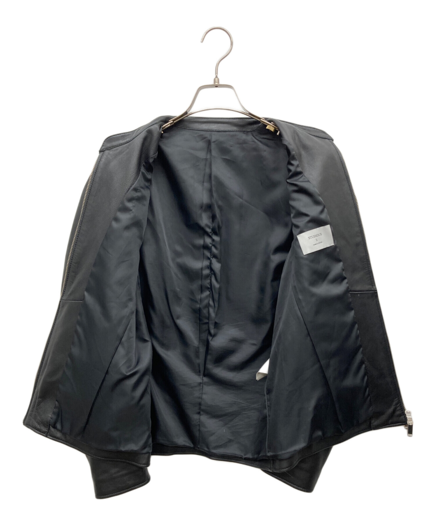 STUDIOS ステュディオス シングルライダースジャケット 黒 Sサイズ
