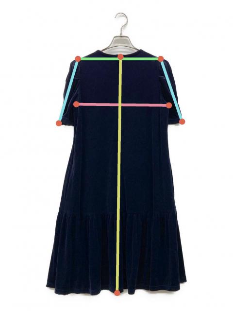 René ルネ　ベロア ワンピース 中古・古着通販】Rene (ルネ) ベロアワンピース ネイビー サイズ:36