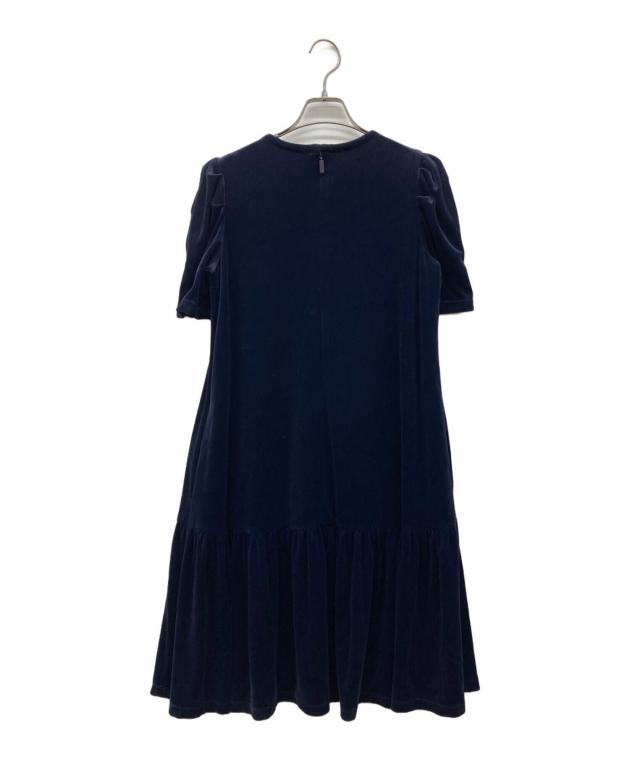 René ルネ　ベロア ワンピース 中古・古着通販】Rene (ルネ) ベロアワンピース ネイビー サイズ:36