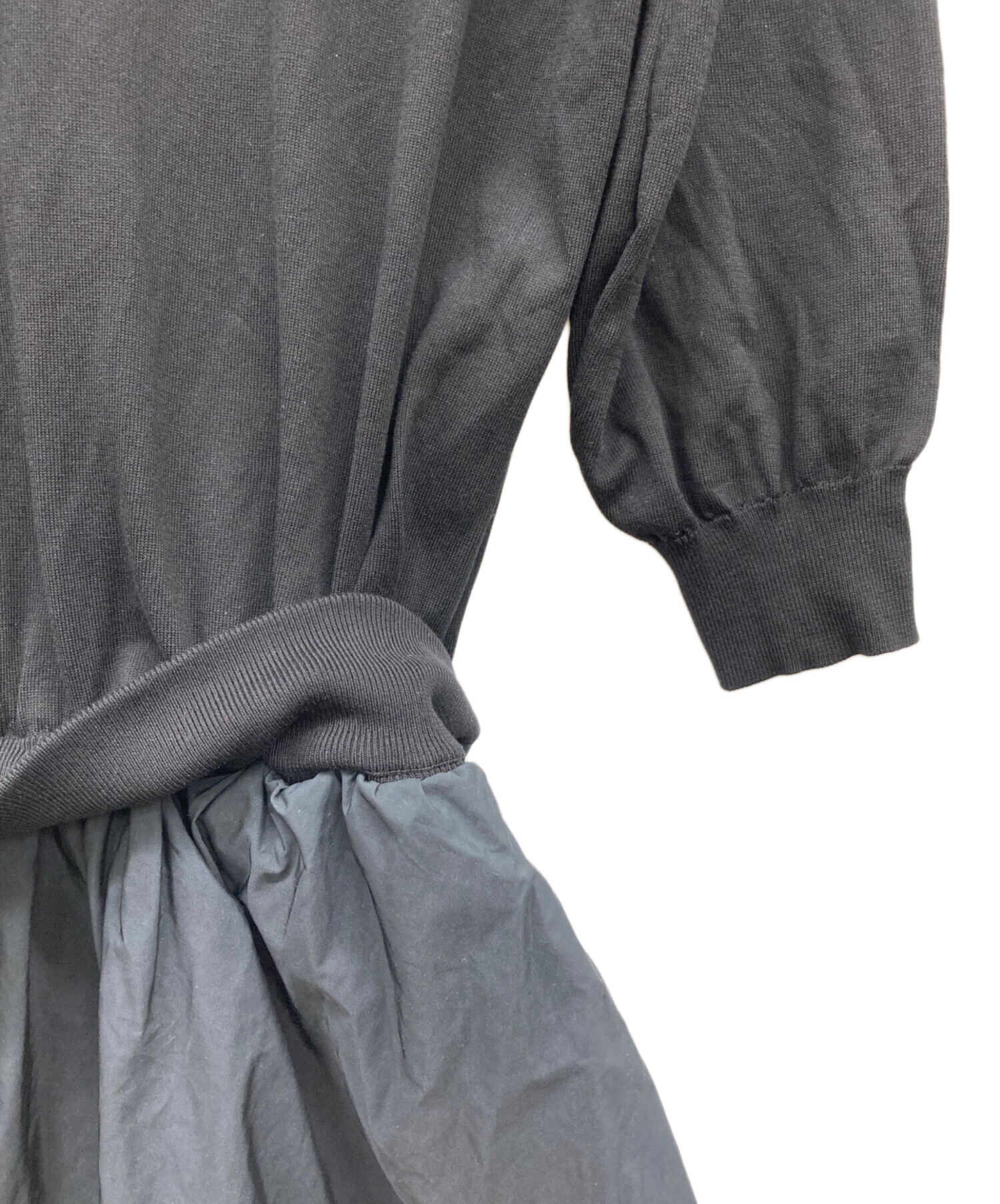 中古・古着通販】DRAWER (ドゥロワー) 16Gxタフタワンピース ブラック